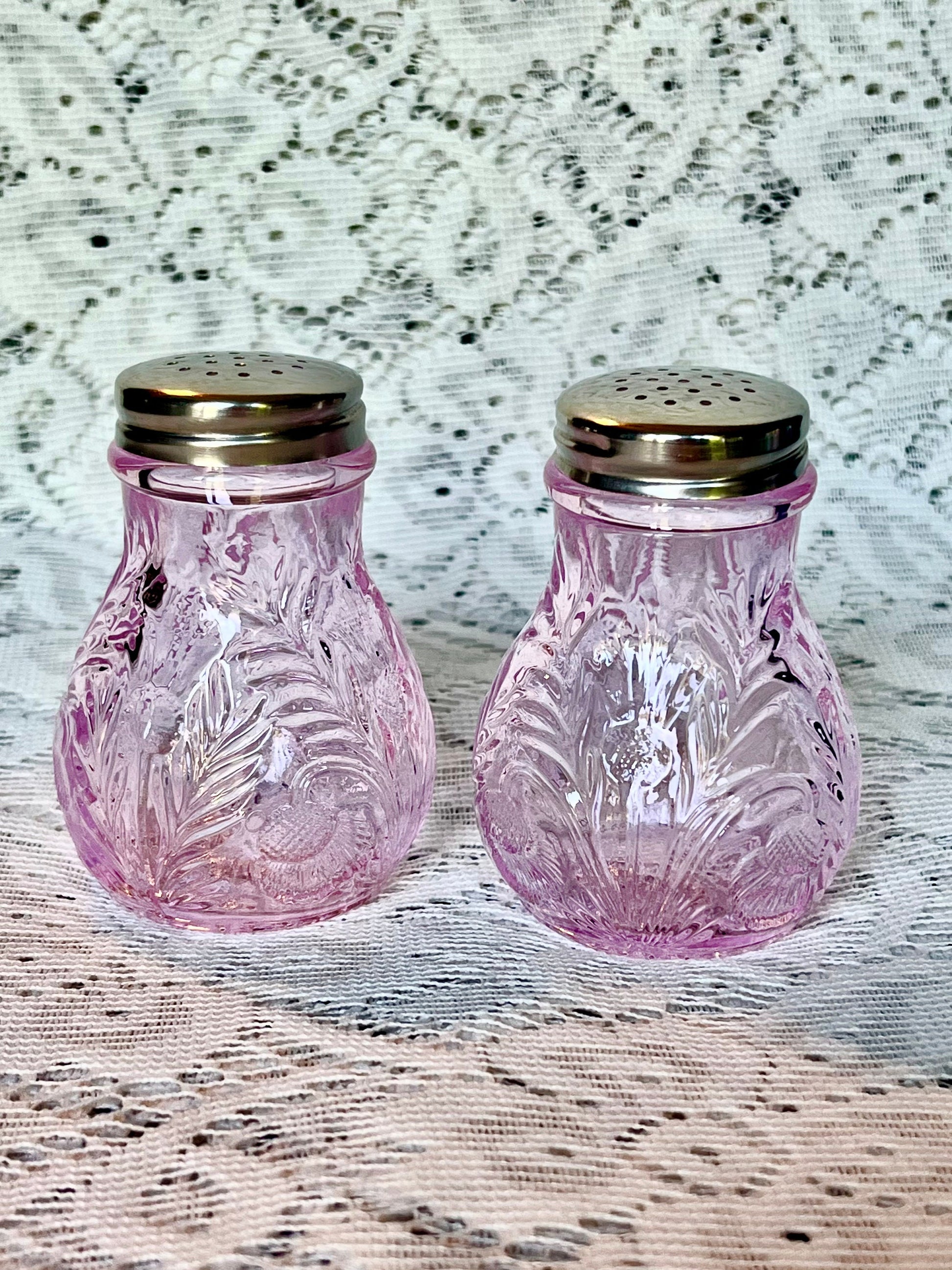 Rose Thistle Salt & Pepper Shakers 3" High also called Reverse Thistle
