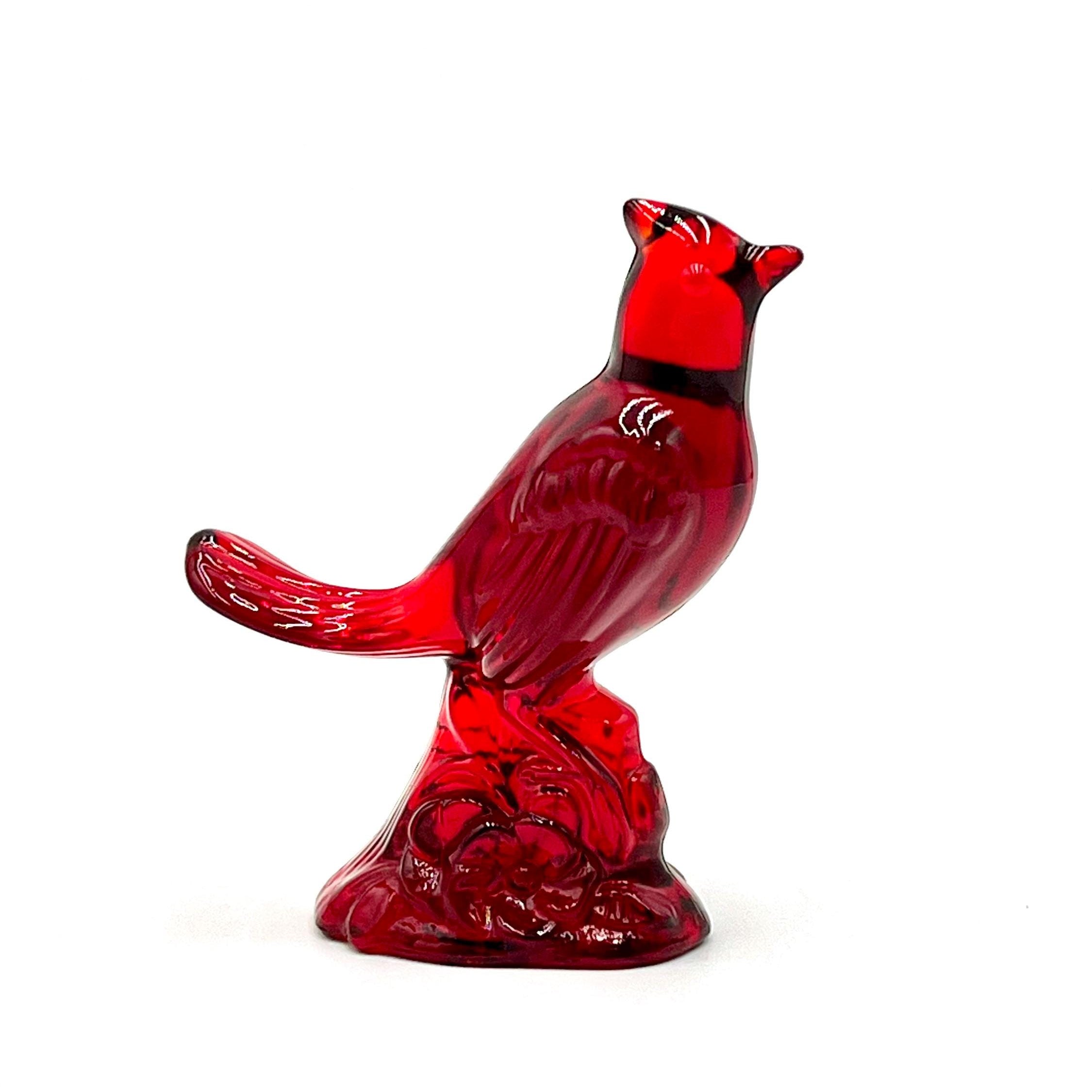 Mosser Red Cardinal 5" High Ruby Red Glass Cardinal with Cadmium