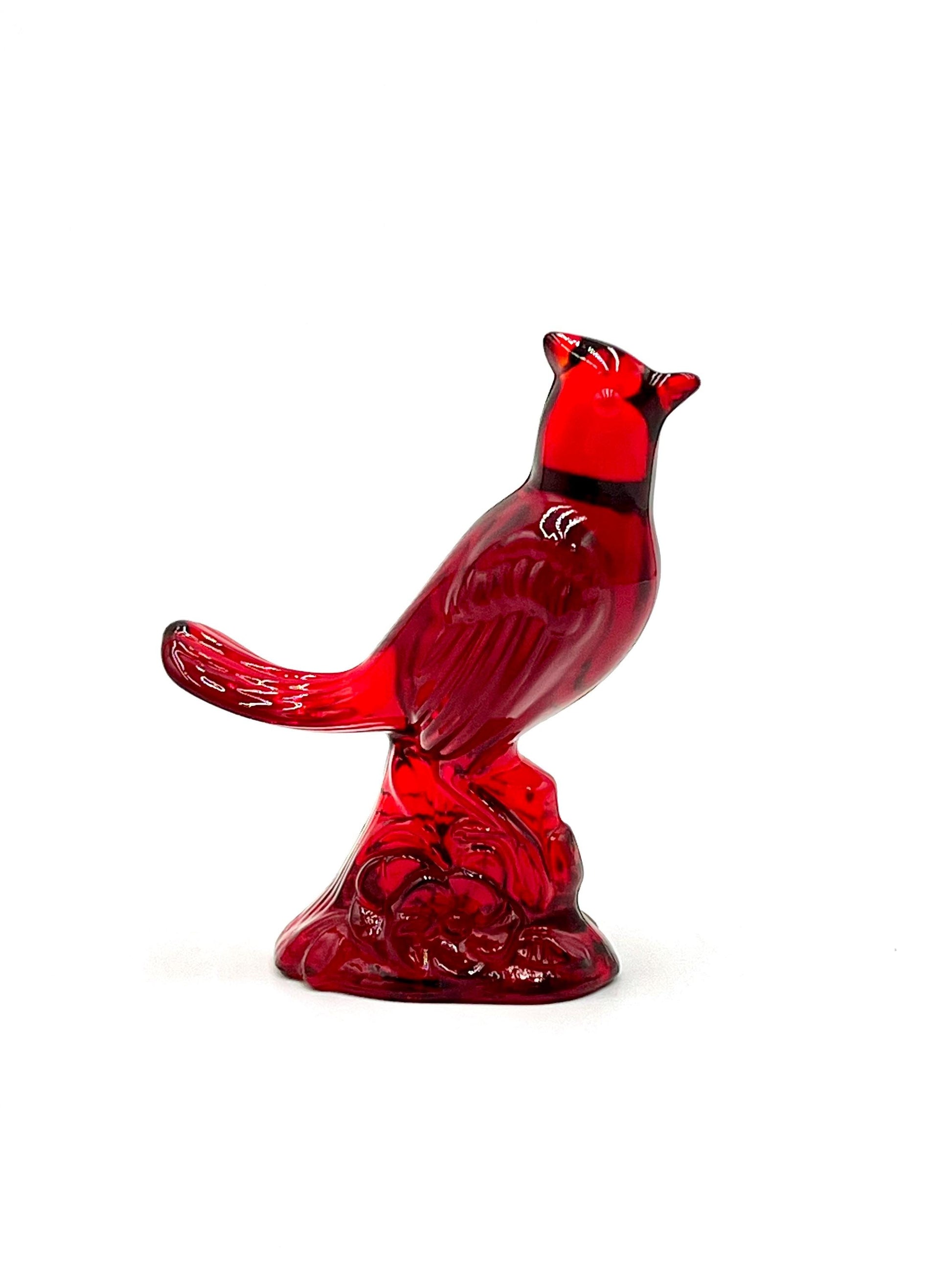 Mosser Red Cardinal 5" High Ruby Red Glass Cardinal with Cadmium