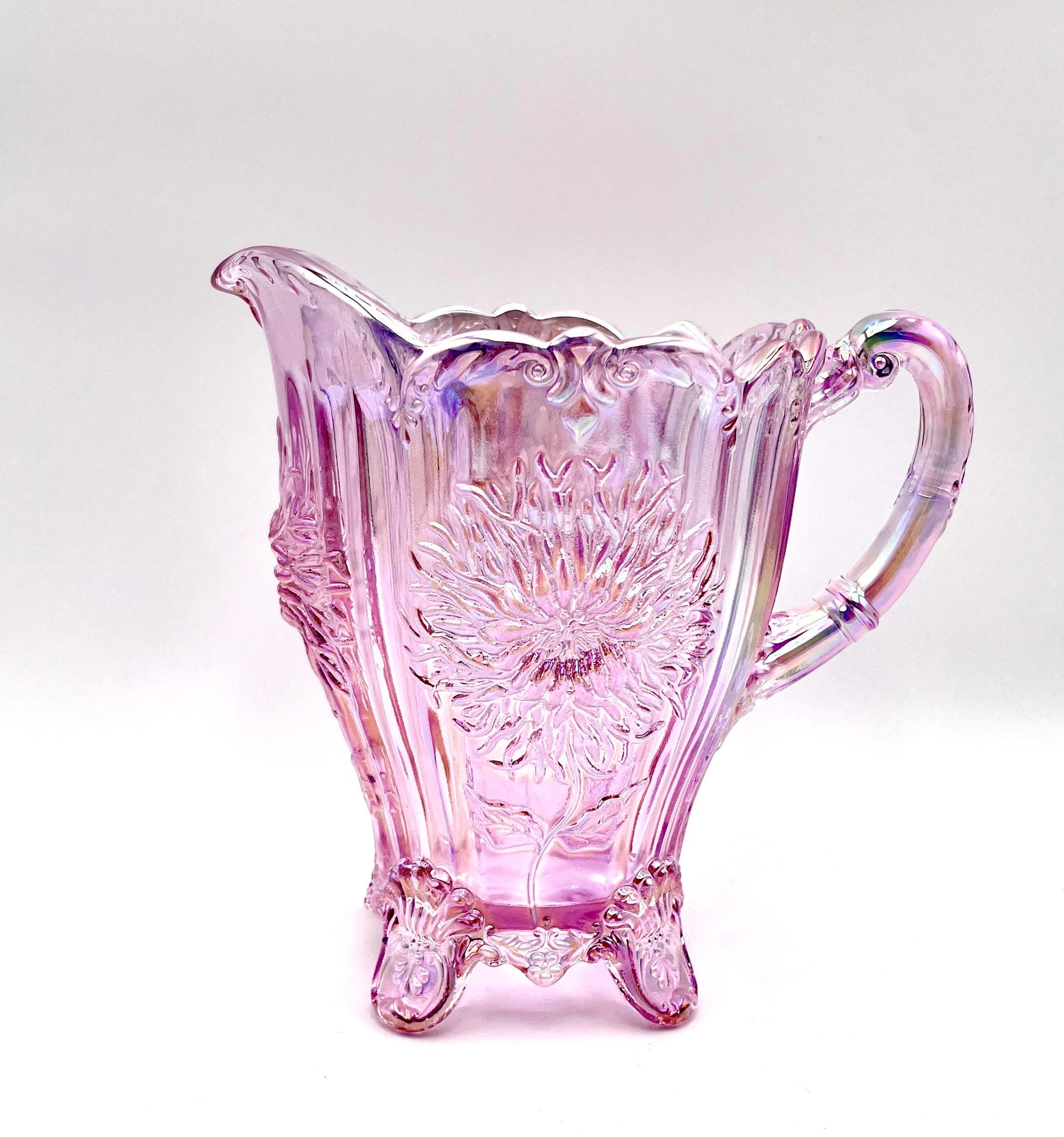 Dahlia Pitcher Pink Carnival by Mosser Glass