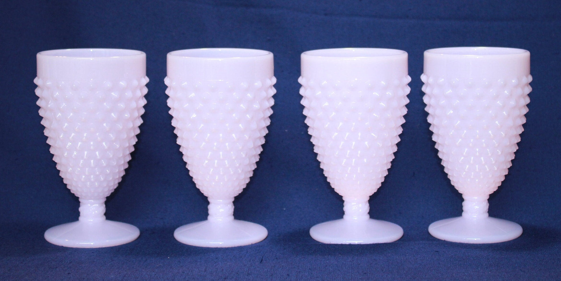 Mosser Crown Tuscan Hobnail Water Goblets Set of 4 Holds 10 oz by Mosser Glass
