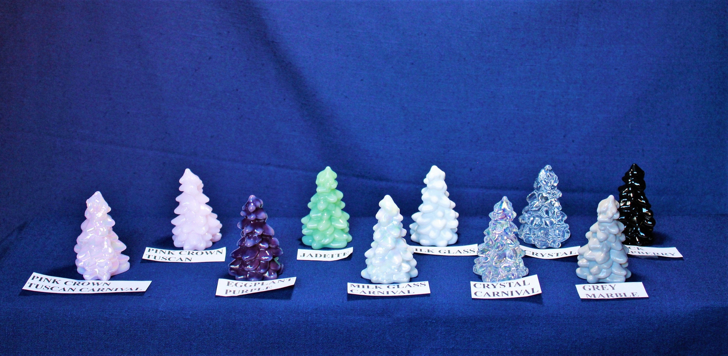 Mosser Glass Tree 2-1/2" SET OF 3 Trees. Choose Color of Set.