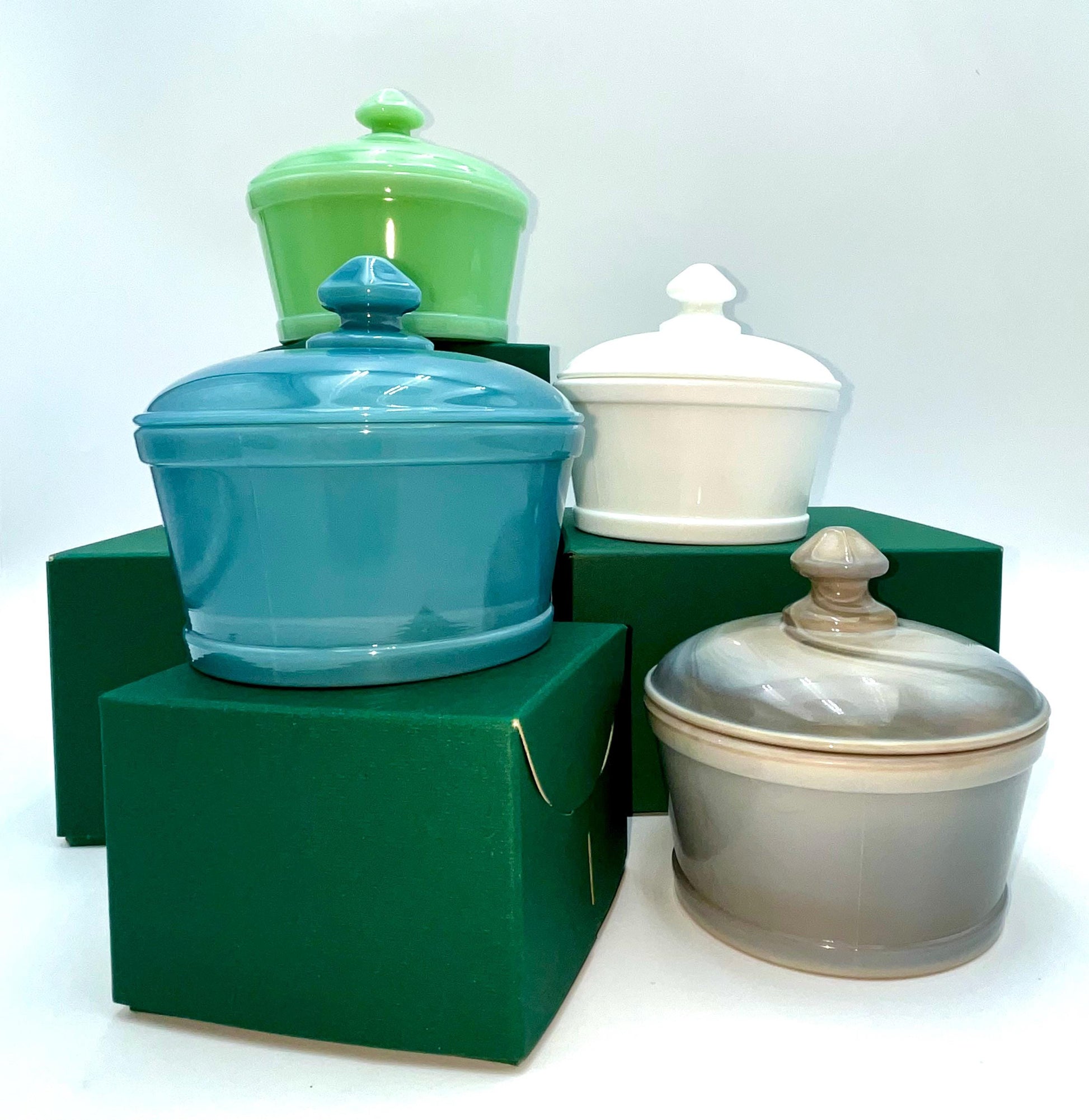 Mosser Butter Dish YOUR Choice of Color, Jadeite, Milk Glass, Grey Marble or Georgian Blue Great Covered Sugar Bowl