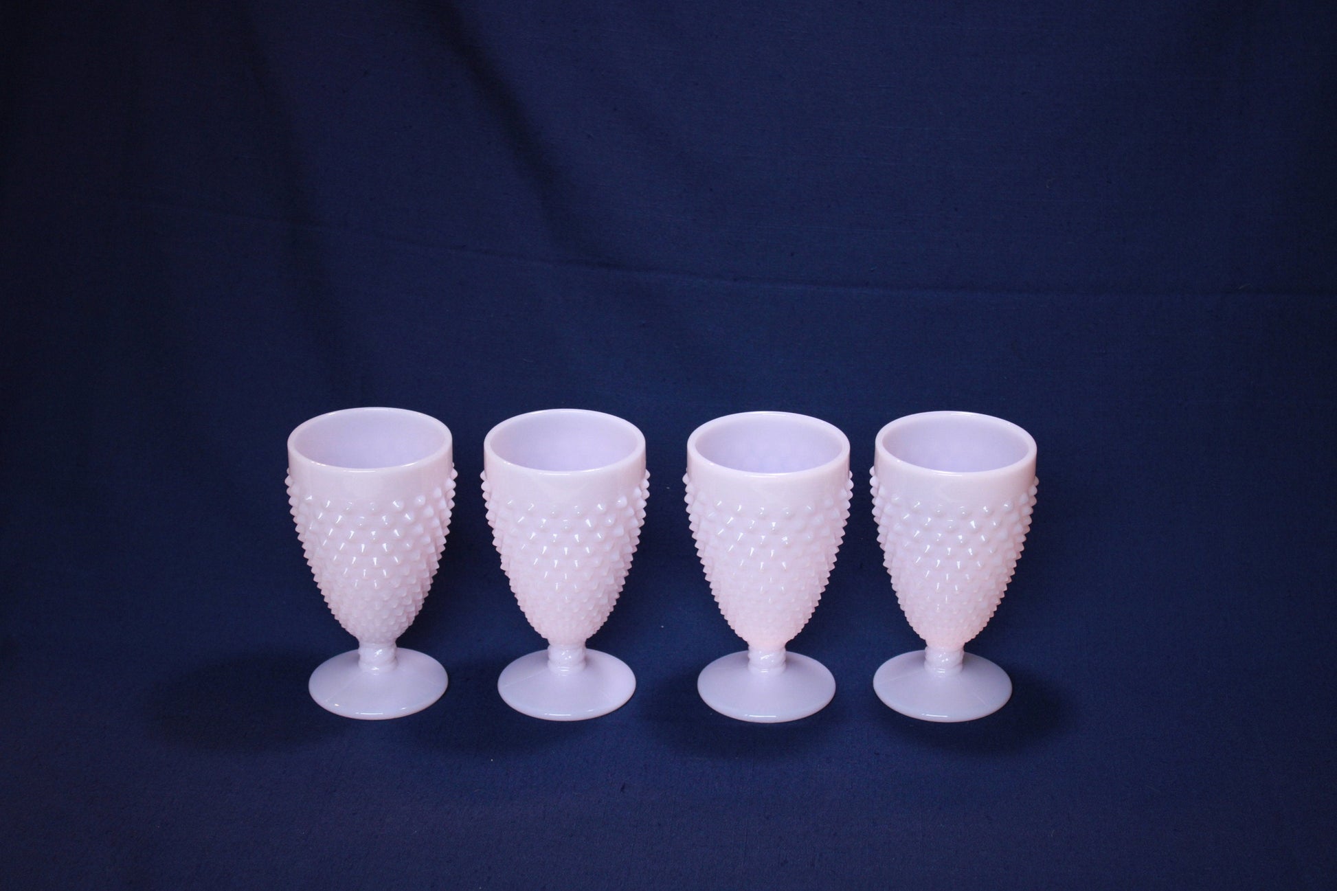 Mosser Crown Tuscan Hobnail Water Goblets Set of 4 Holds 10 oz by Mosser Glass