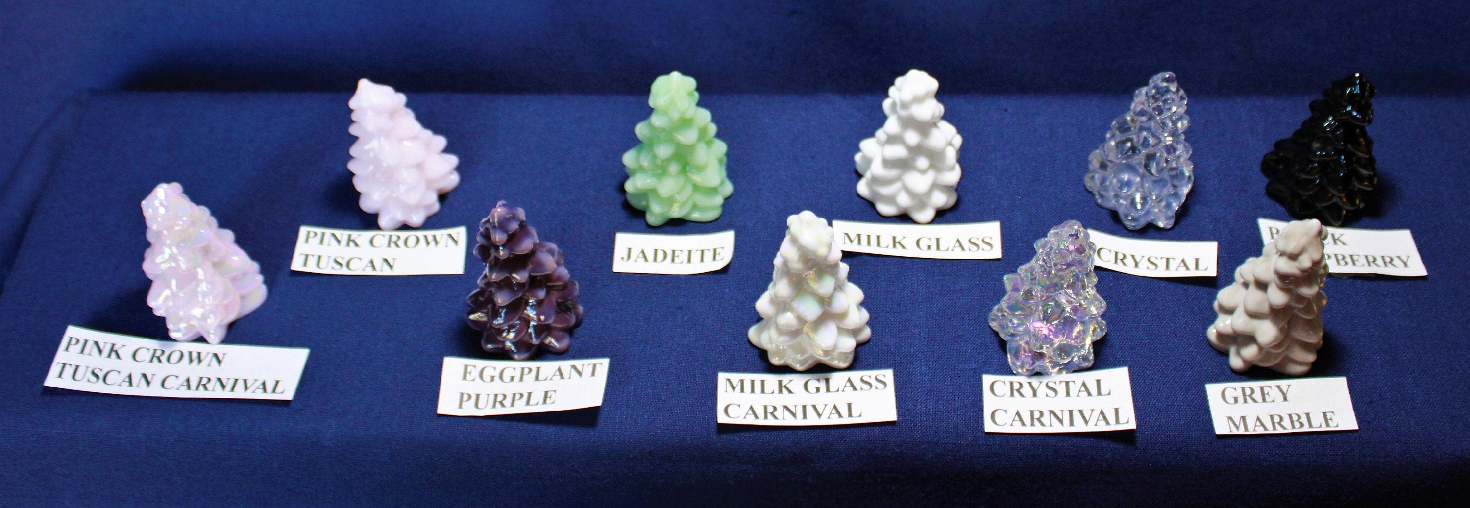 Mosser Glass Tree 2-1/2" Tree, Hand Pressed Glass Pine Tree, Your Choice of Color