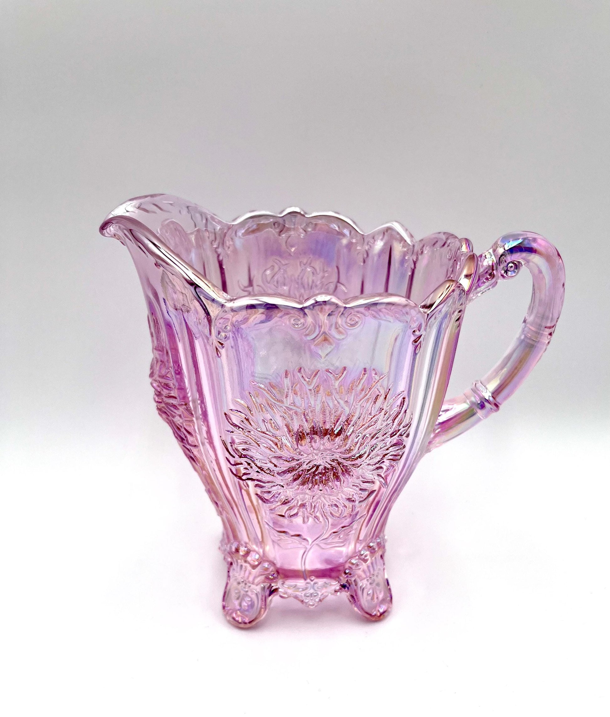 Dahlia Pitcher Pink Carnival by Mosser Glass