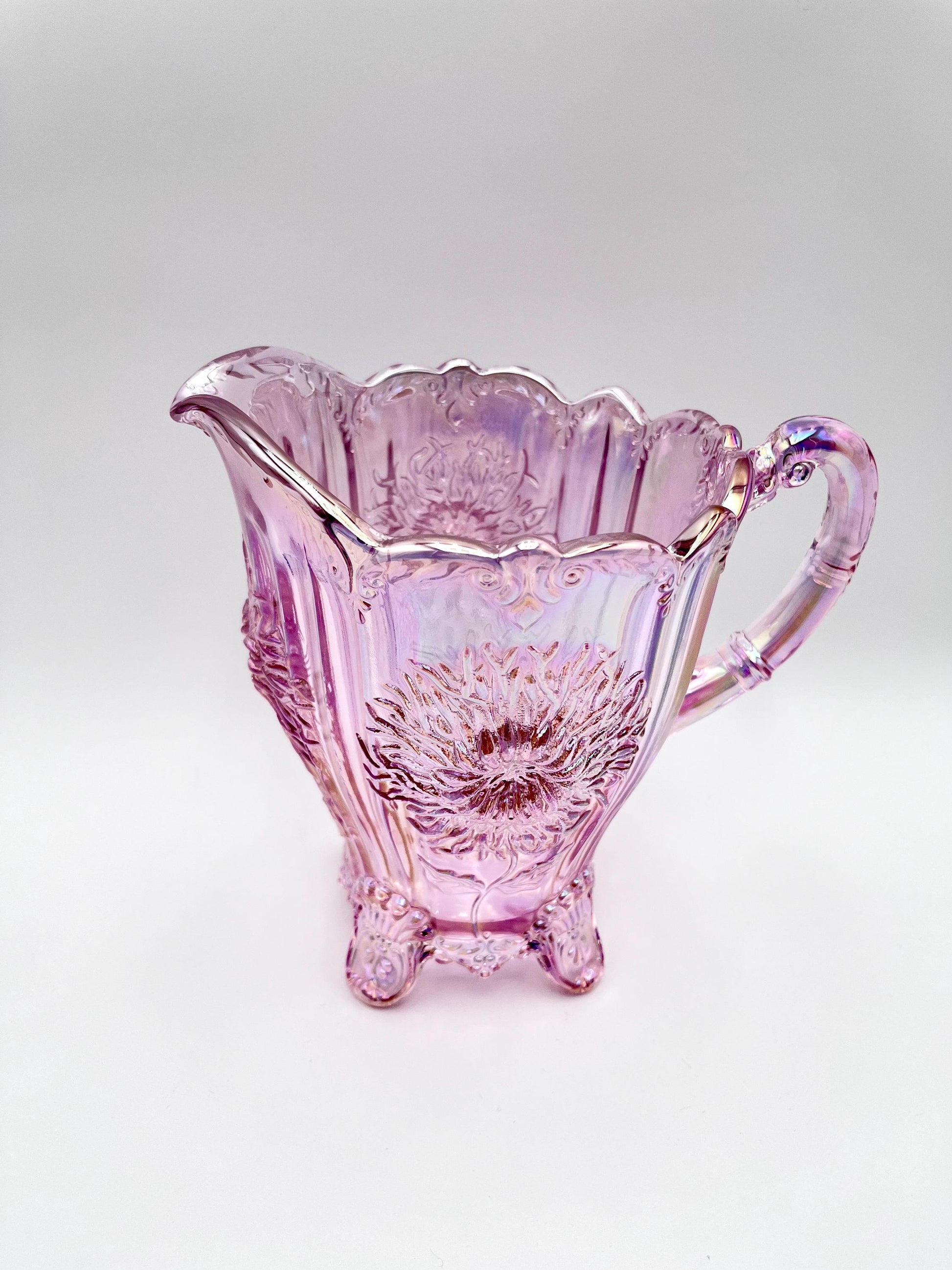 Dahlia Pitcher Pink Carnival by Mosser Glass