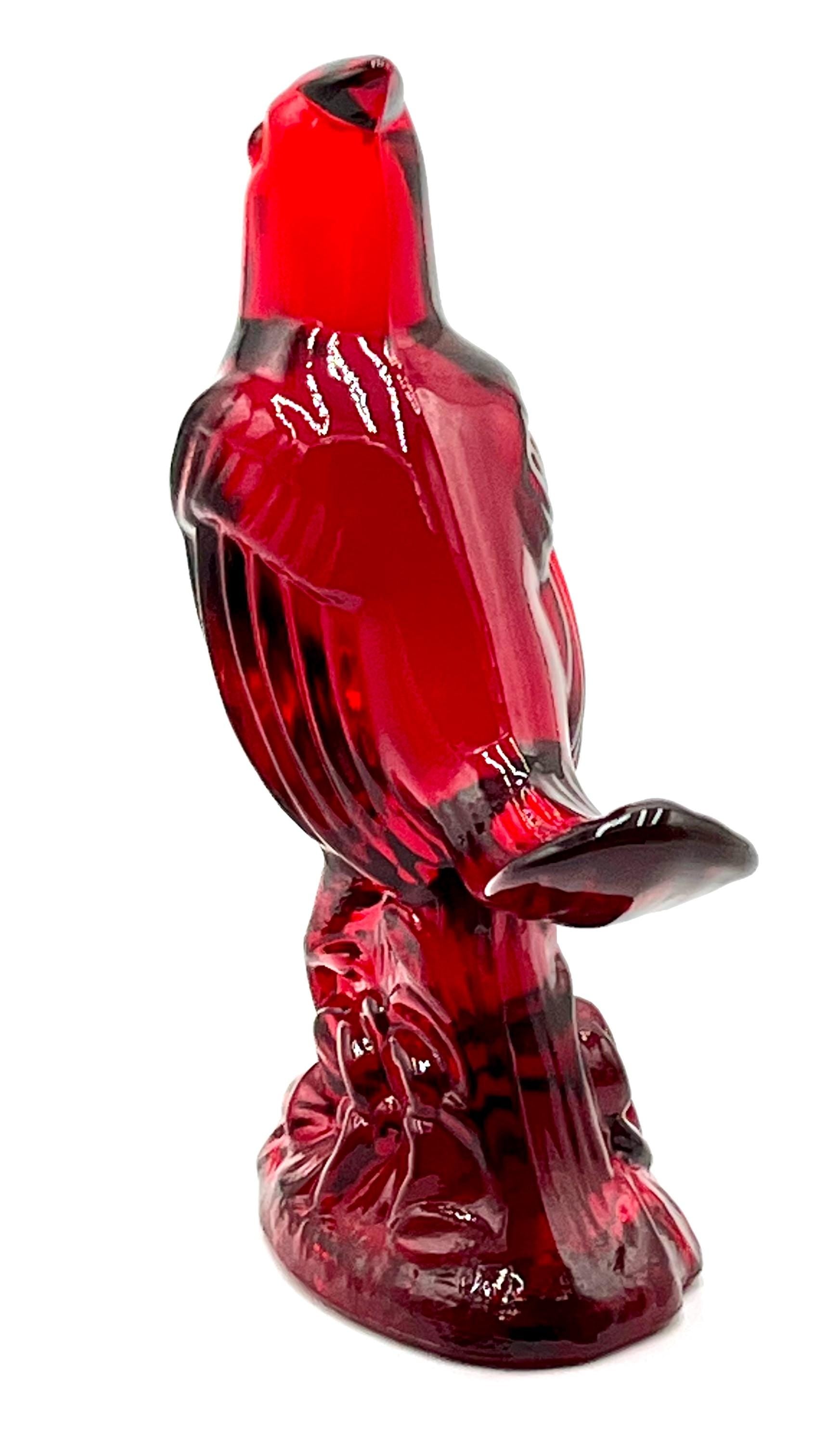 Mosser Red Cardinal 5" High Ruby Red Glass Cardinal with Cadmium