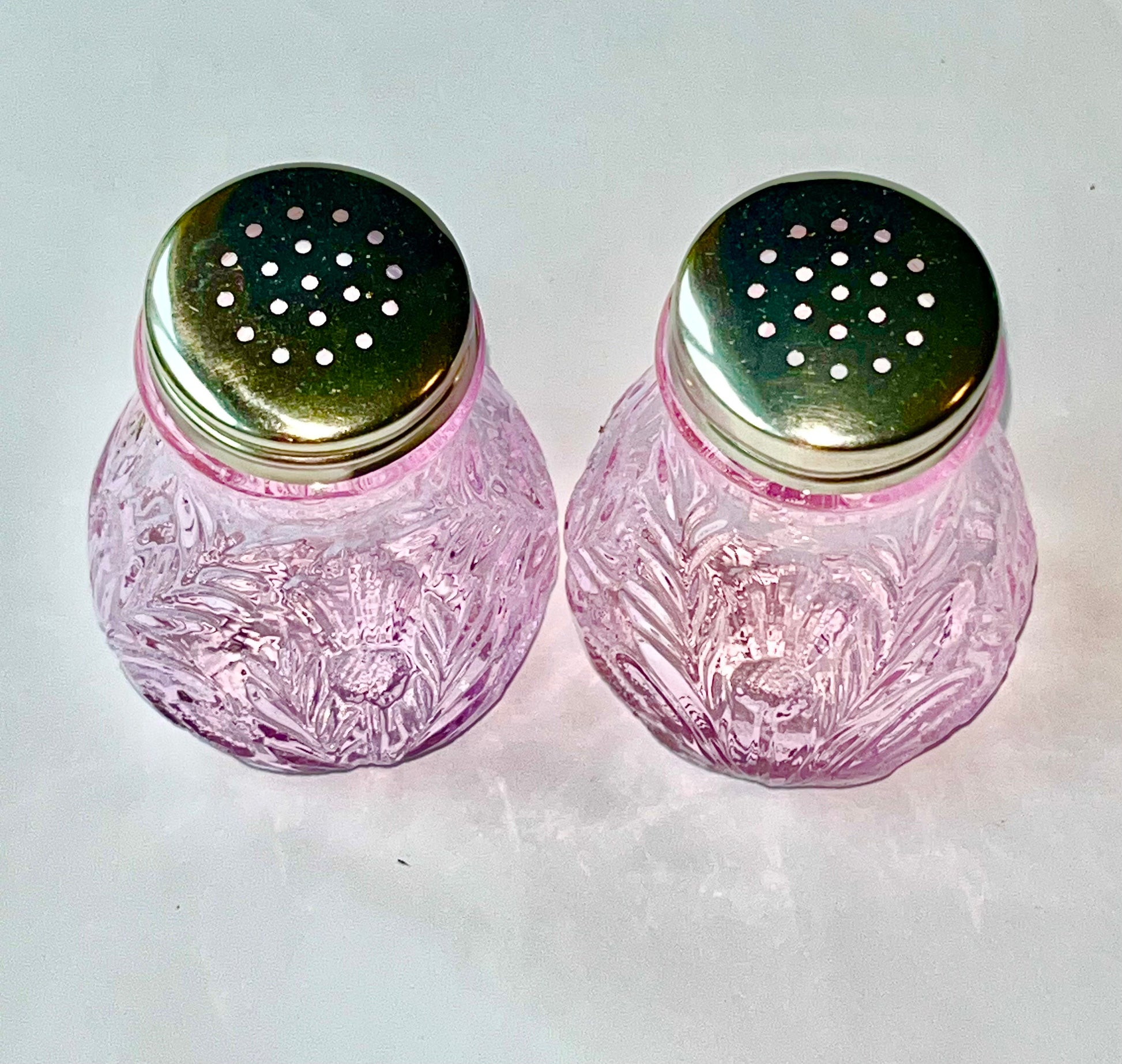 Rose Thistle Salt & Pepper Shakers 3" High also called Reverse Thistle