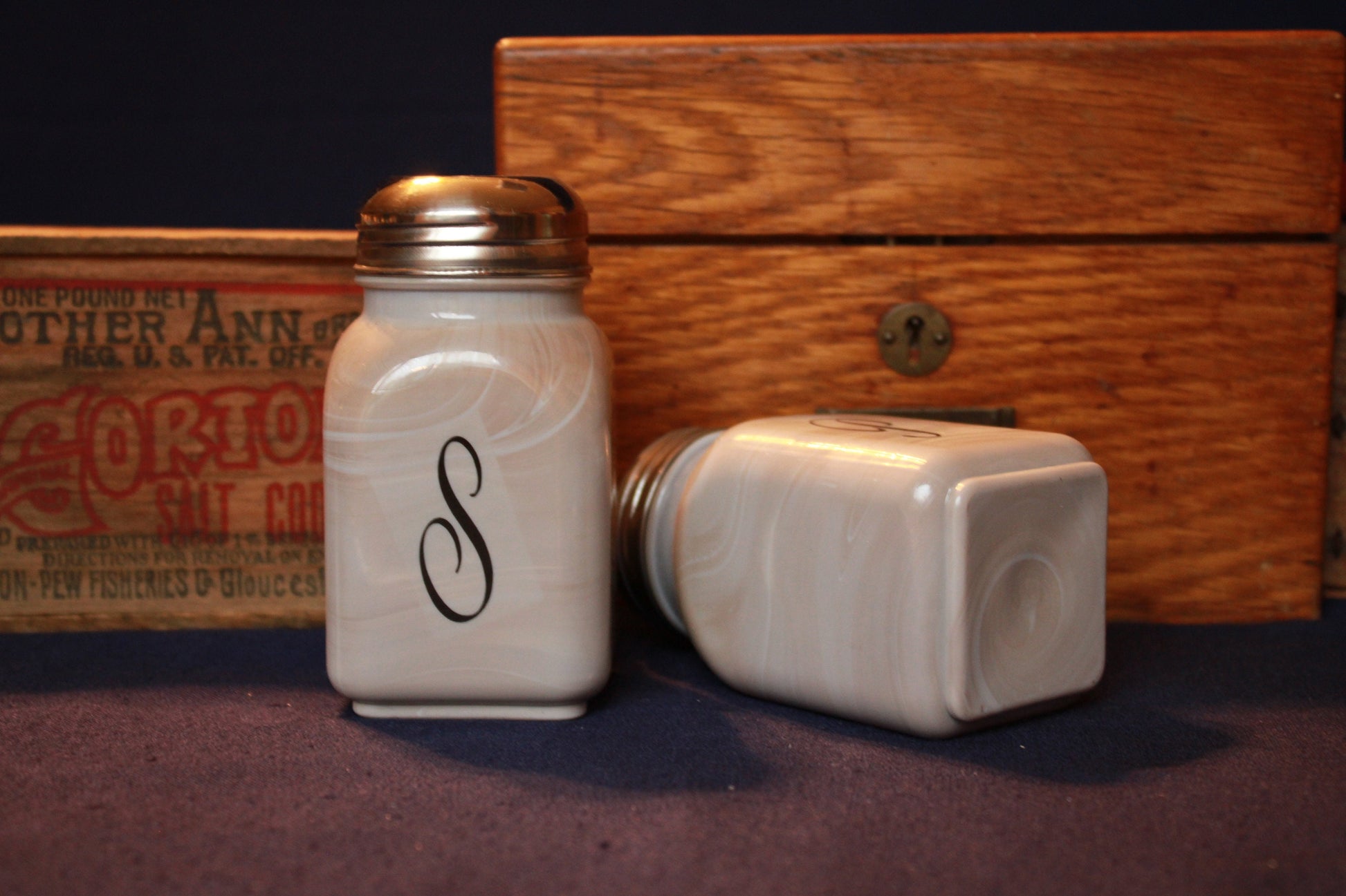 Monogram Salt and Pepper Shakers by Mosser Farmhouse Style, Your Choice of Colors