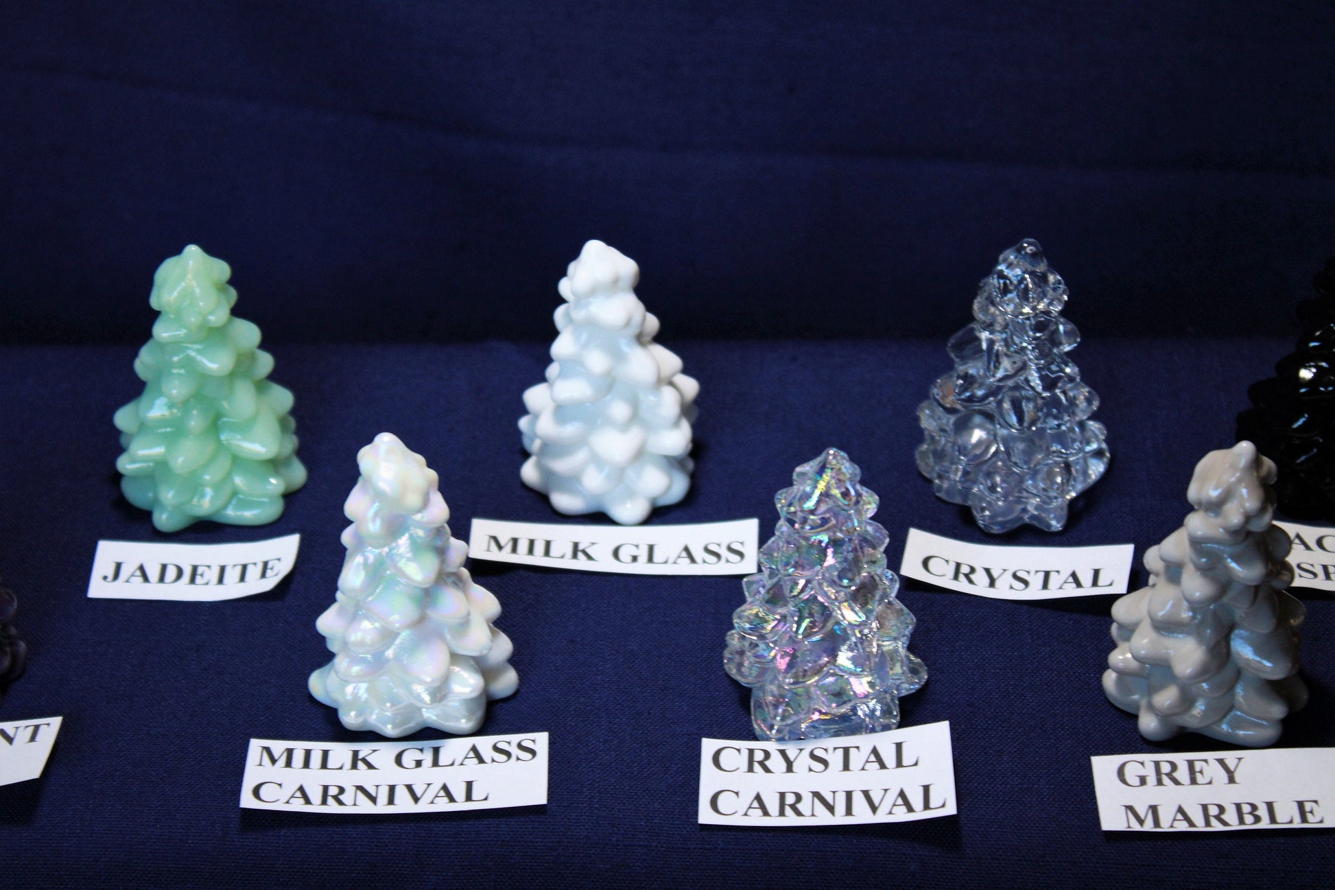 Mosser Glass Tree 2-1/2" SET OF 3 Trees. Choose Color of Set.