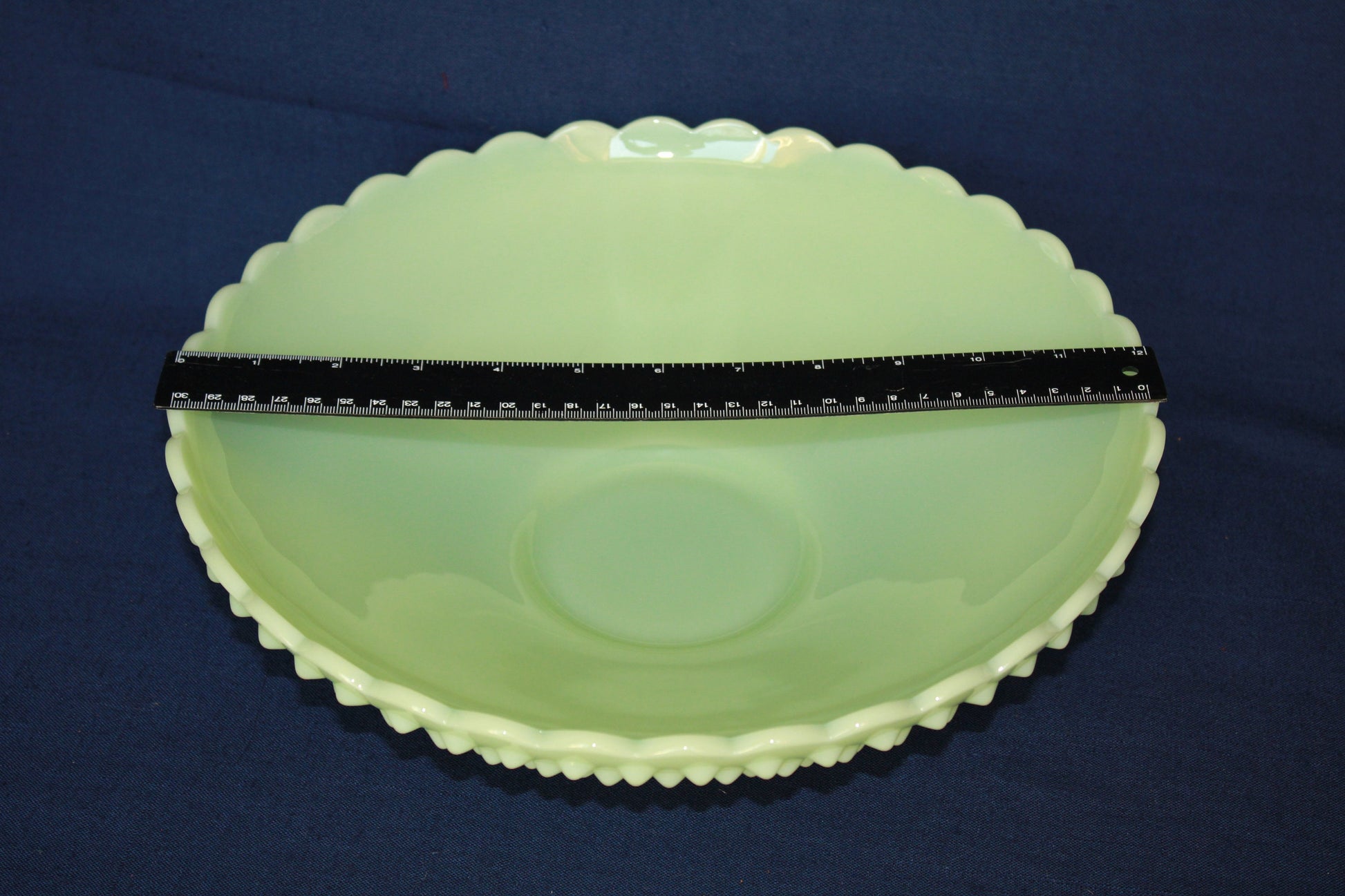 Mosser Jadeite Hobnail Bowl Fruit Bowl by Mosser Glass 11" Wide by 3-7/8" High