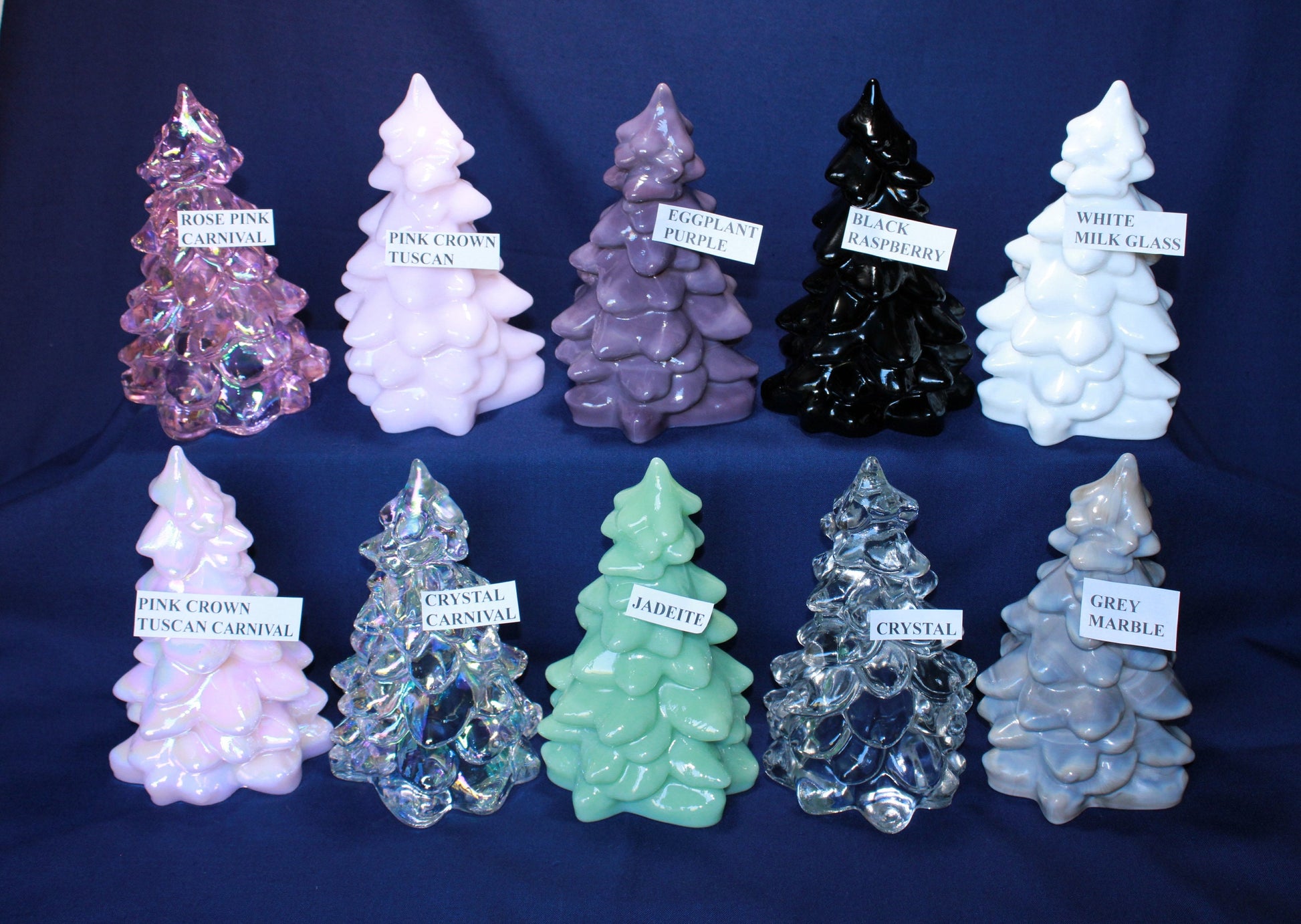 Mosser Glass Tree 2-1/2" SET OF 3 Trees. Choose Color of Set.