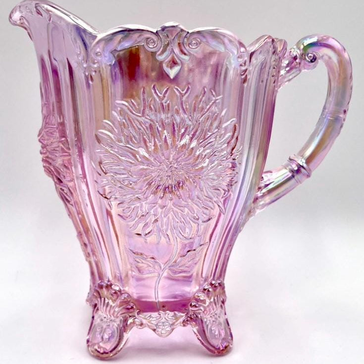 Dahlia Pitcher Pink Carnival by Mosser Glass