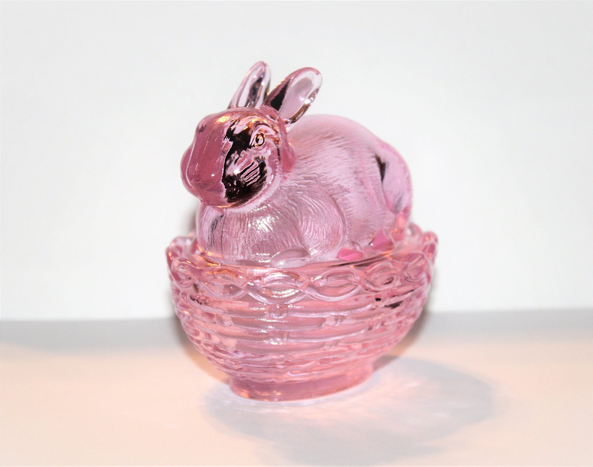 Mosser Bunny Covered Dish, 3-3/4" High 4" Long, Choice of Colors: Jadeite, Milk Glass, Purple, Pink, Teal, Eggplant