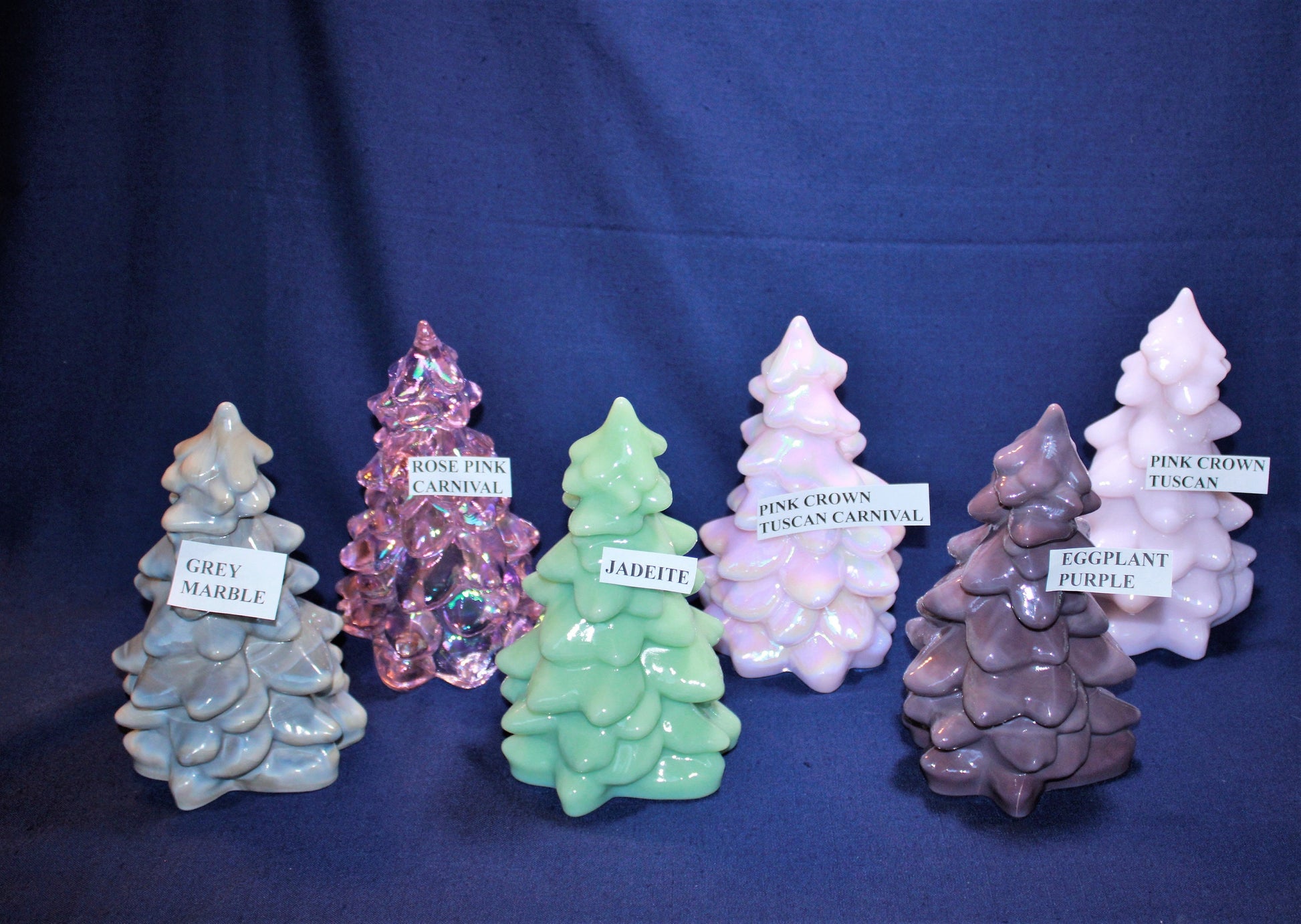 Mosser Glass Tree 5-1/2" Tree, Your Choice of 17 Colors Hand Pressed Glass Pine Tree