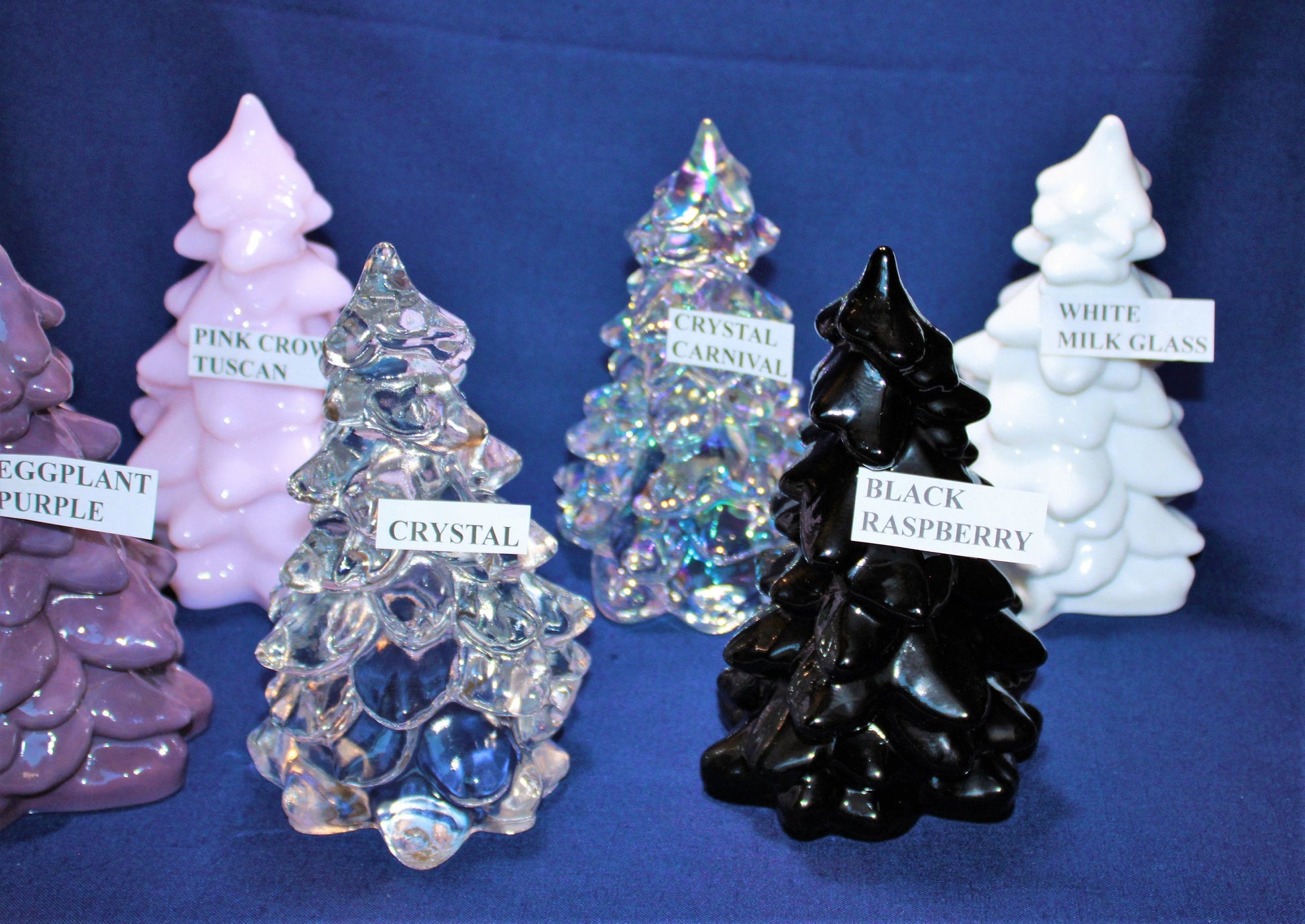 Mosser Glass Tree 5-1/2" Tree, Your Choice of 17 Colors Hand Pressed Glass Pine Tree