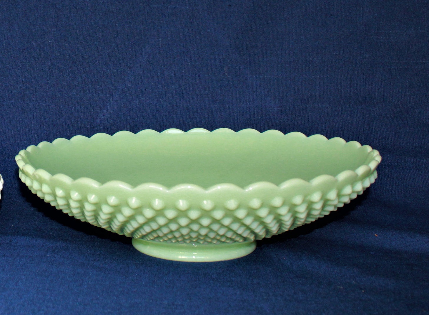 Mosser Jadeite Hobnail Bowl Fruit Bowl by Mosser Glass 11" Wide by 3-7/8" High