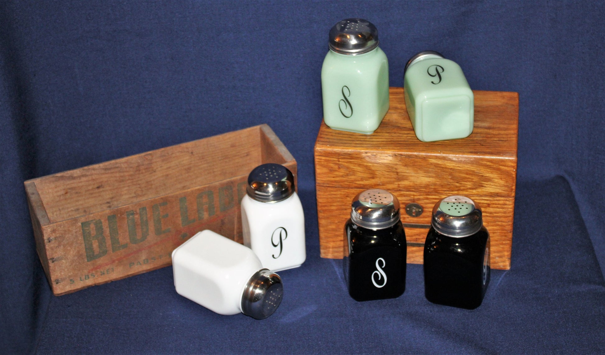 Monogram Salt and Pepper Shakers by Mosser Farmhouse Style, Your Choice of Colors