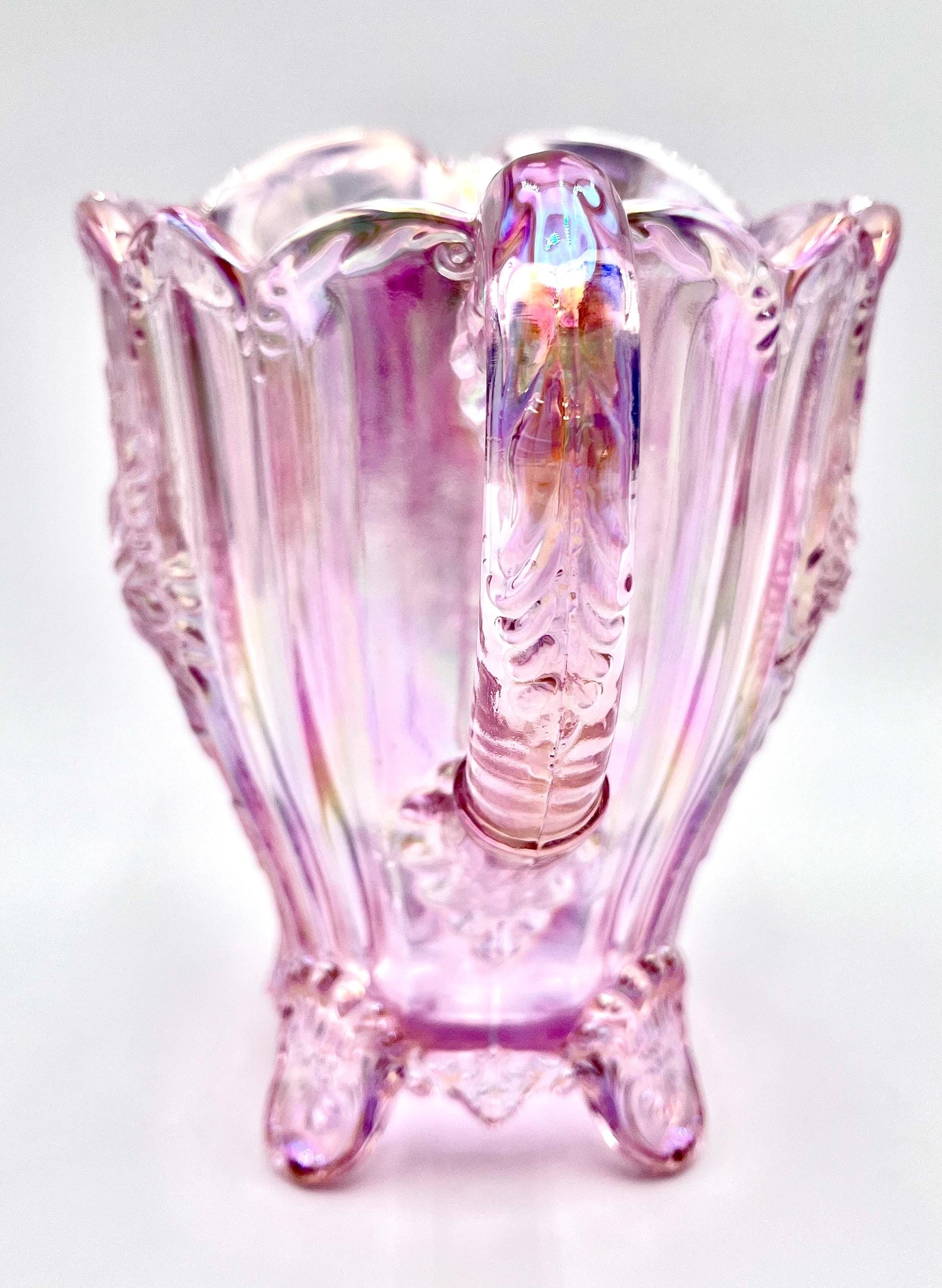 Dahlia Pitcher Pink Carnival by Mosser Glass