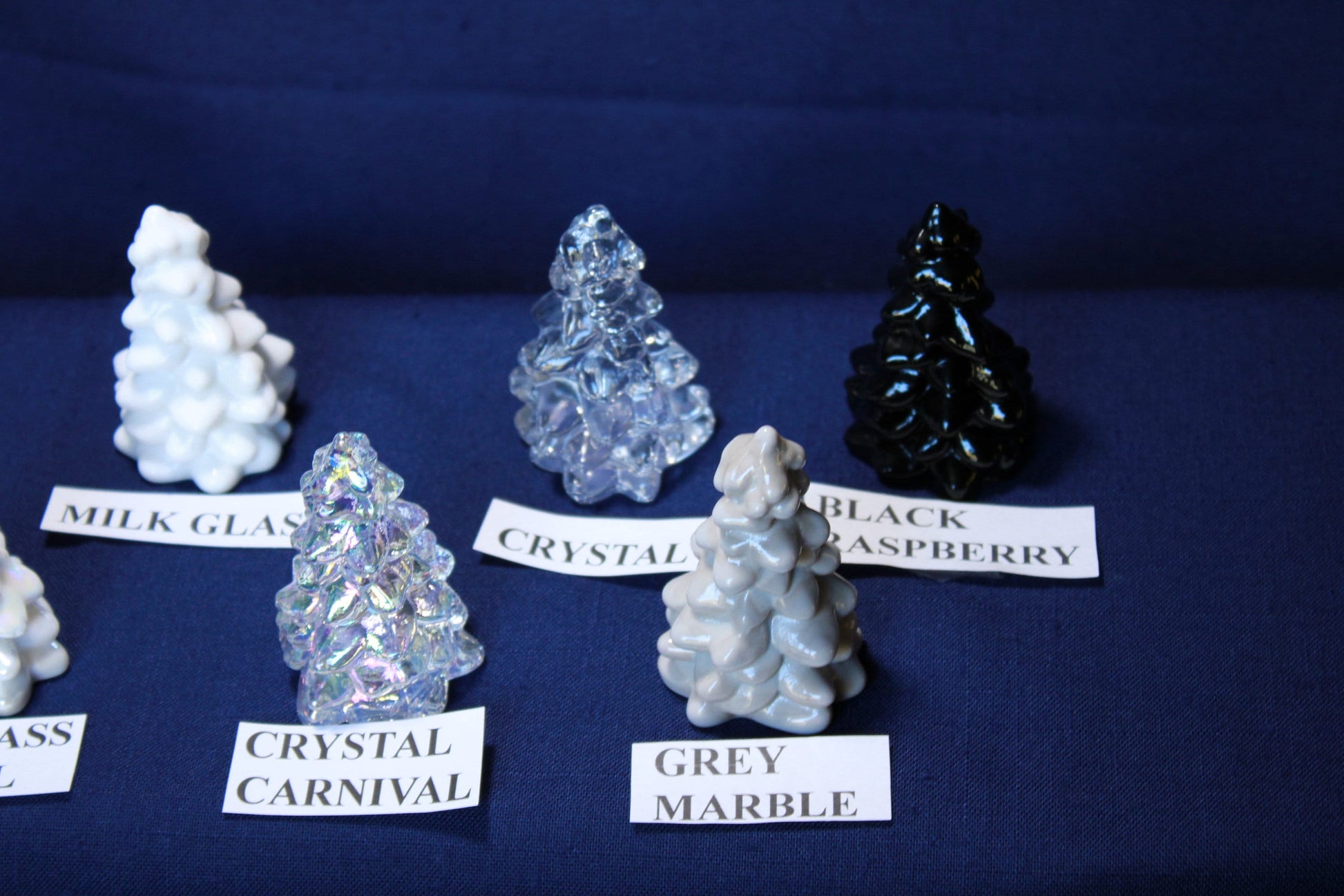 Mosser Glass Tree 2-1/2" SET OF 3 Trees. Choose Color of Set.