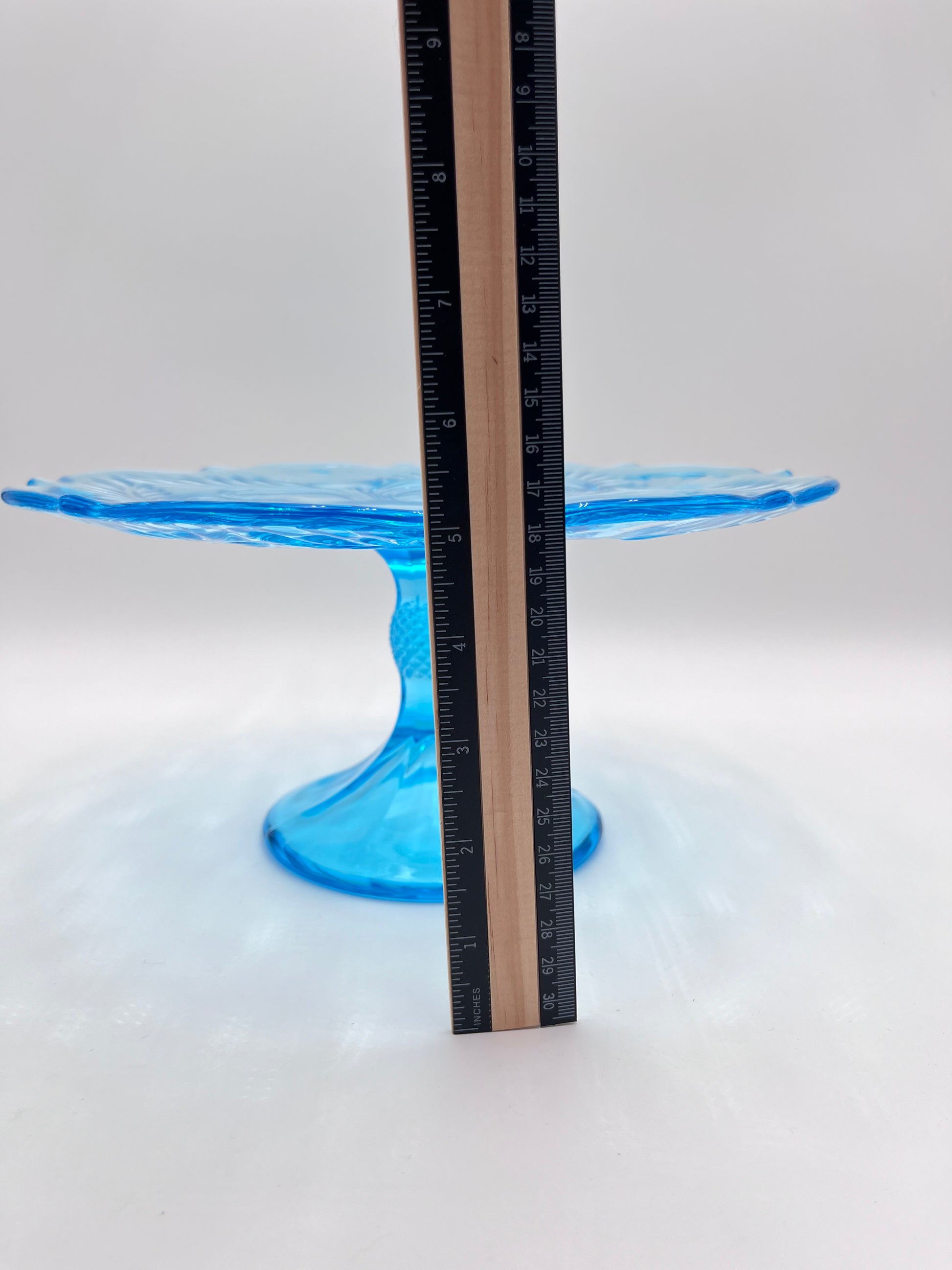 Mosser Blue Buffet Thistle 8 7/8" Wide Cake Stand or Cake Plate