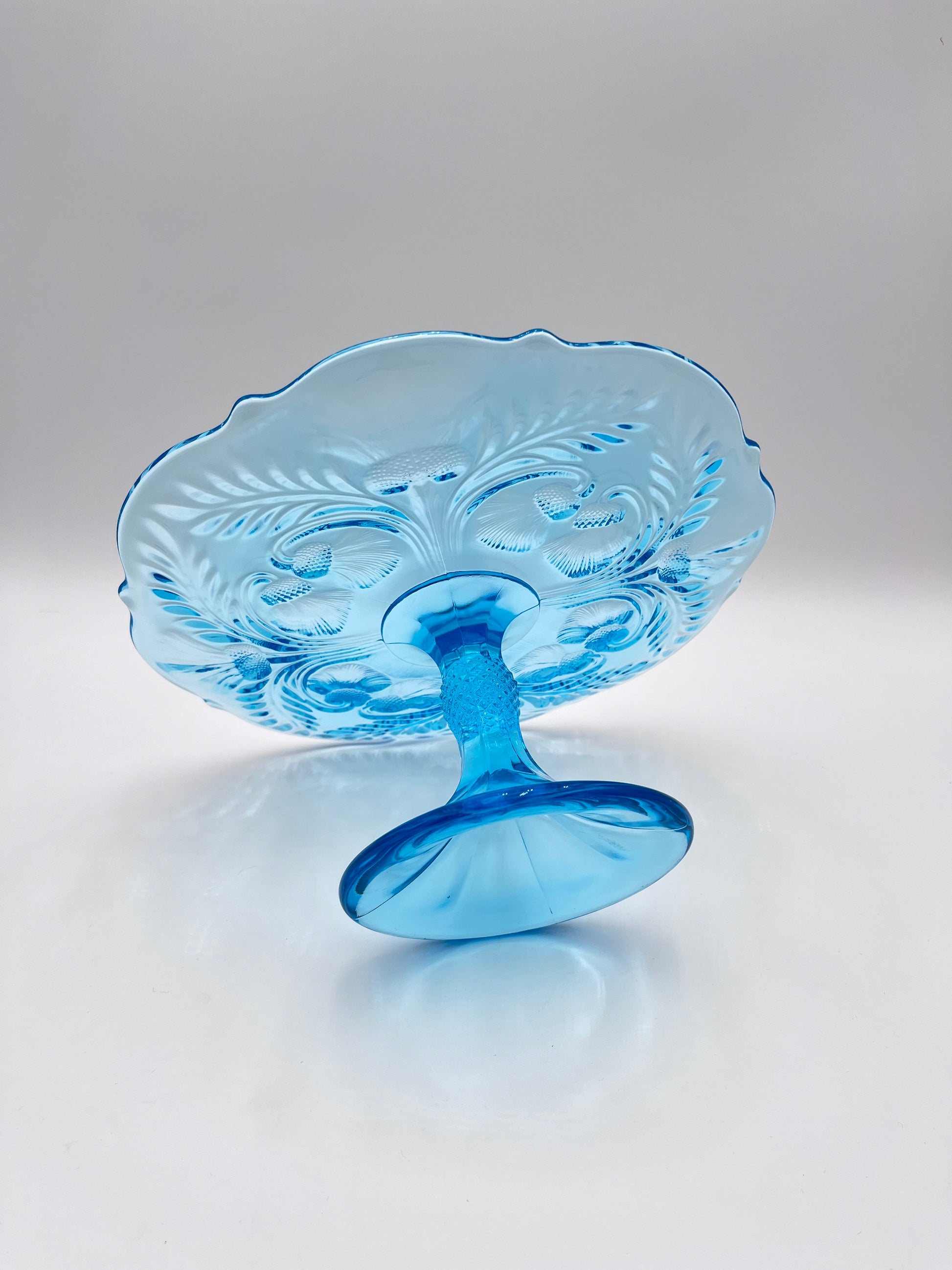Mosser Blue Buffet Thistle 8 7/8" Wide Cake Stand or Cake Plate