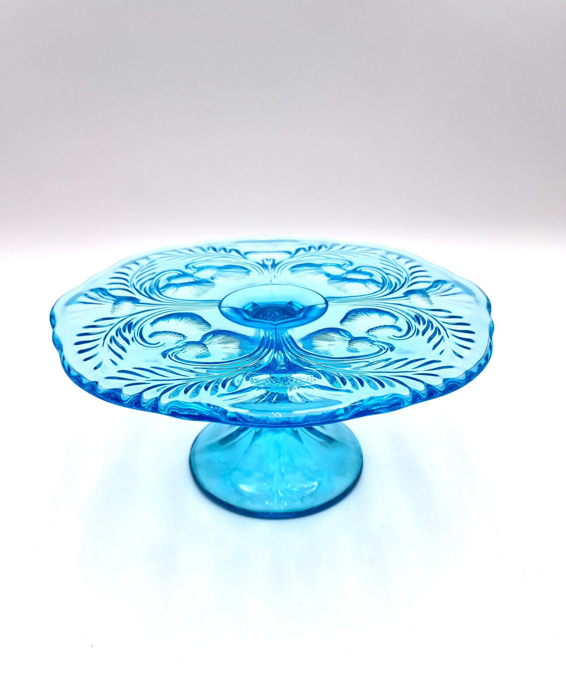 Mosser Blue Buffet Thistle 8 7/8" Wide Cake Stand or Cake Plate