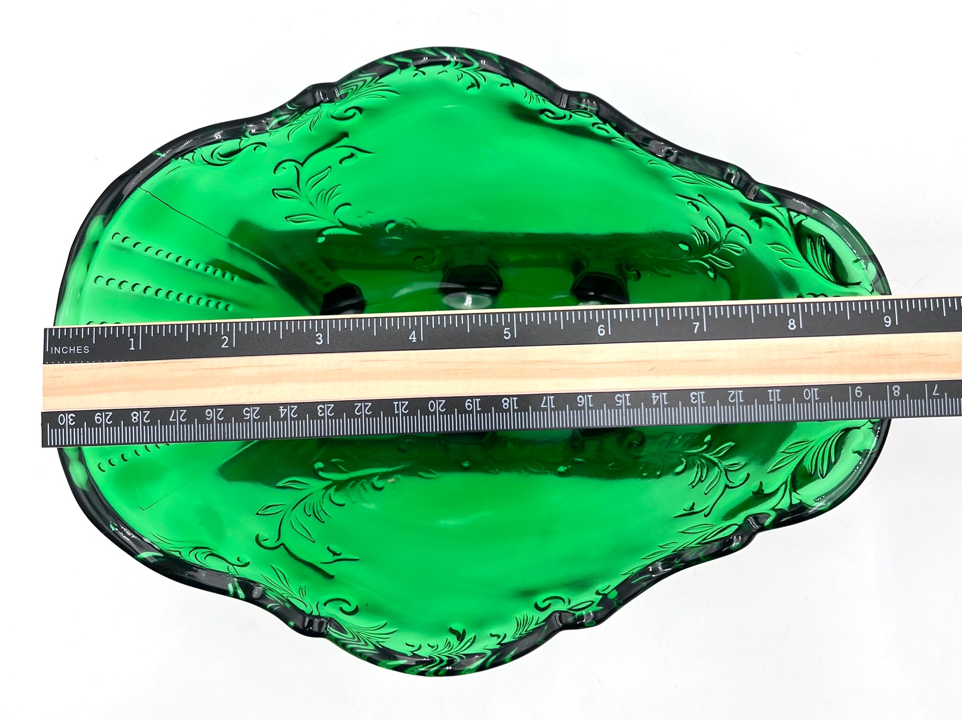 Hunter Green Sleigh by Mosser Glass 9-1/4" Long by 6" Wide, Jadeite Horse Drawn Sleigh, Christmas, Holiday Centerpiece