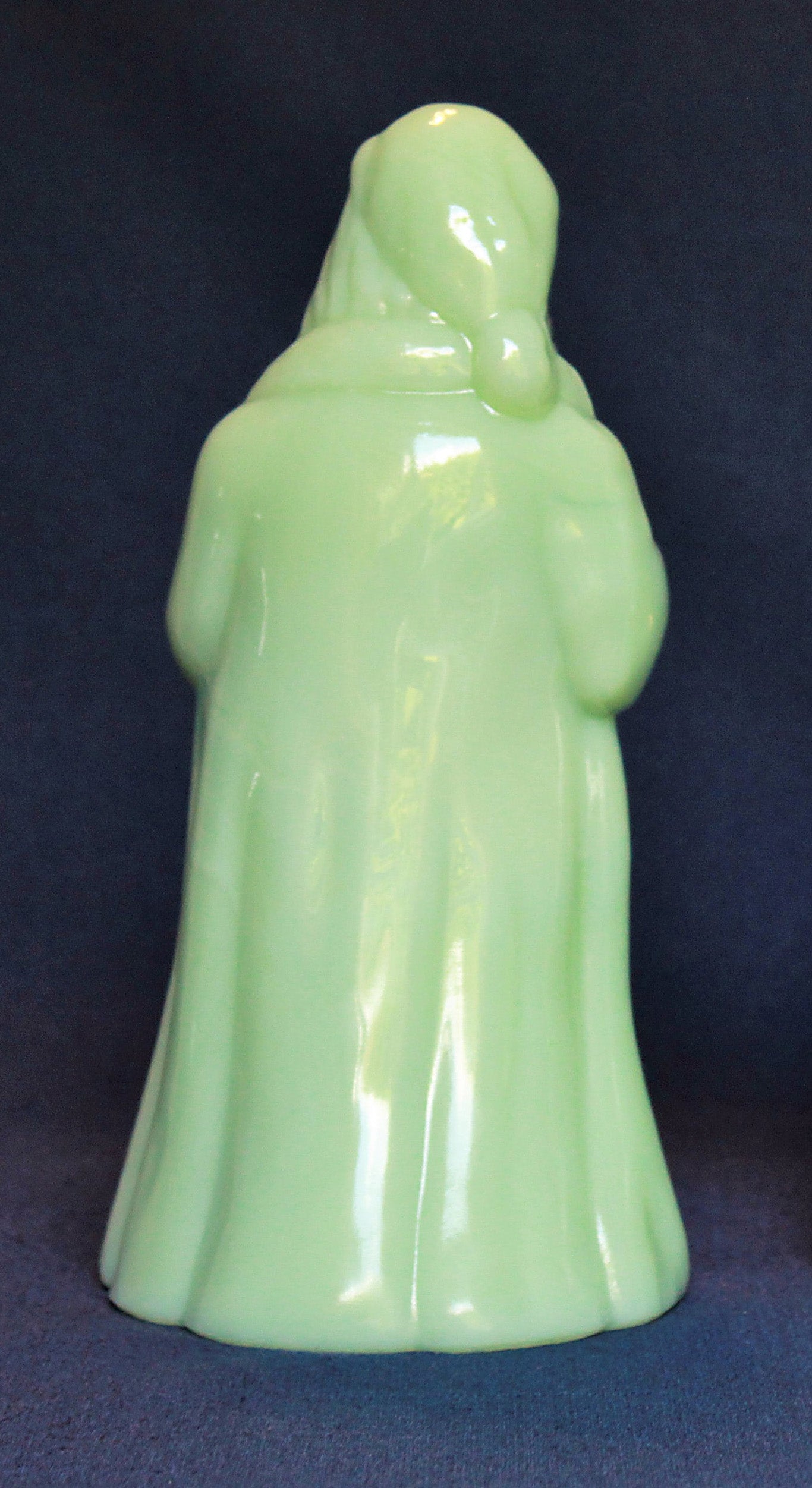 Mosser Standing Santa in Jadeite, 8-1/2" high, 4-1/4" wide