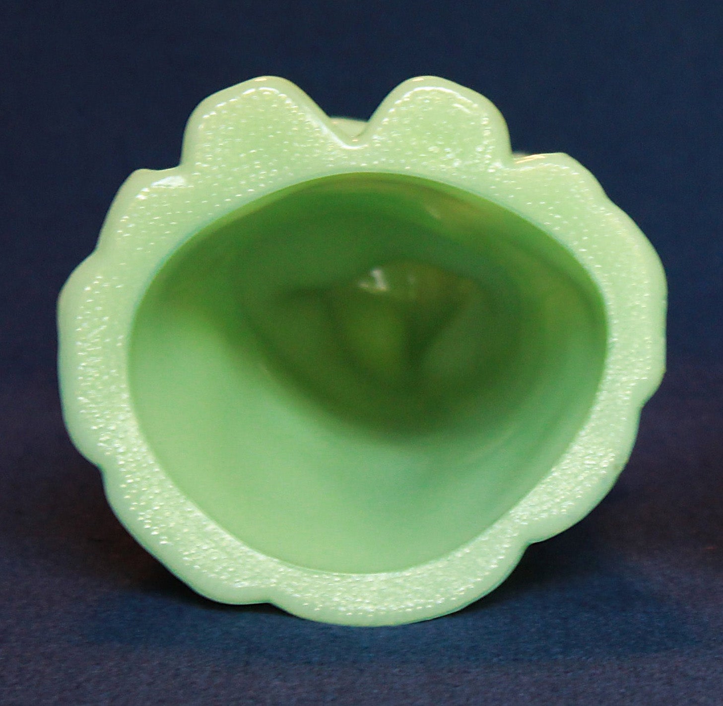 Mosser Standing Santa in Jadeite, 8-1/2" high, 4-1/4" wide