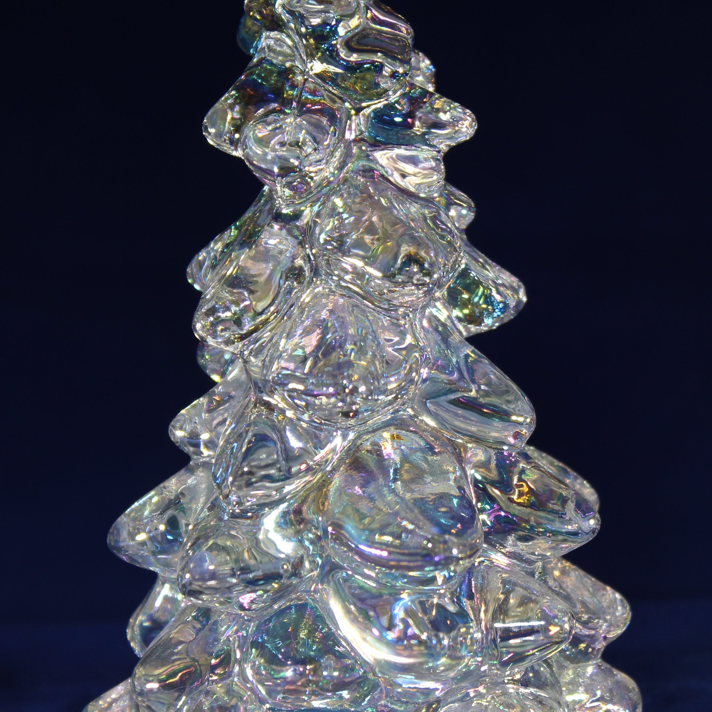 Mosser Glass Trees a Set of 6 Trees, 1 Large, 2 Medium and 3 Small Tree Collection Pressed Glass Pine Tree