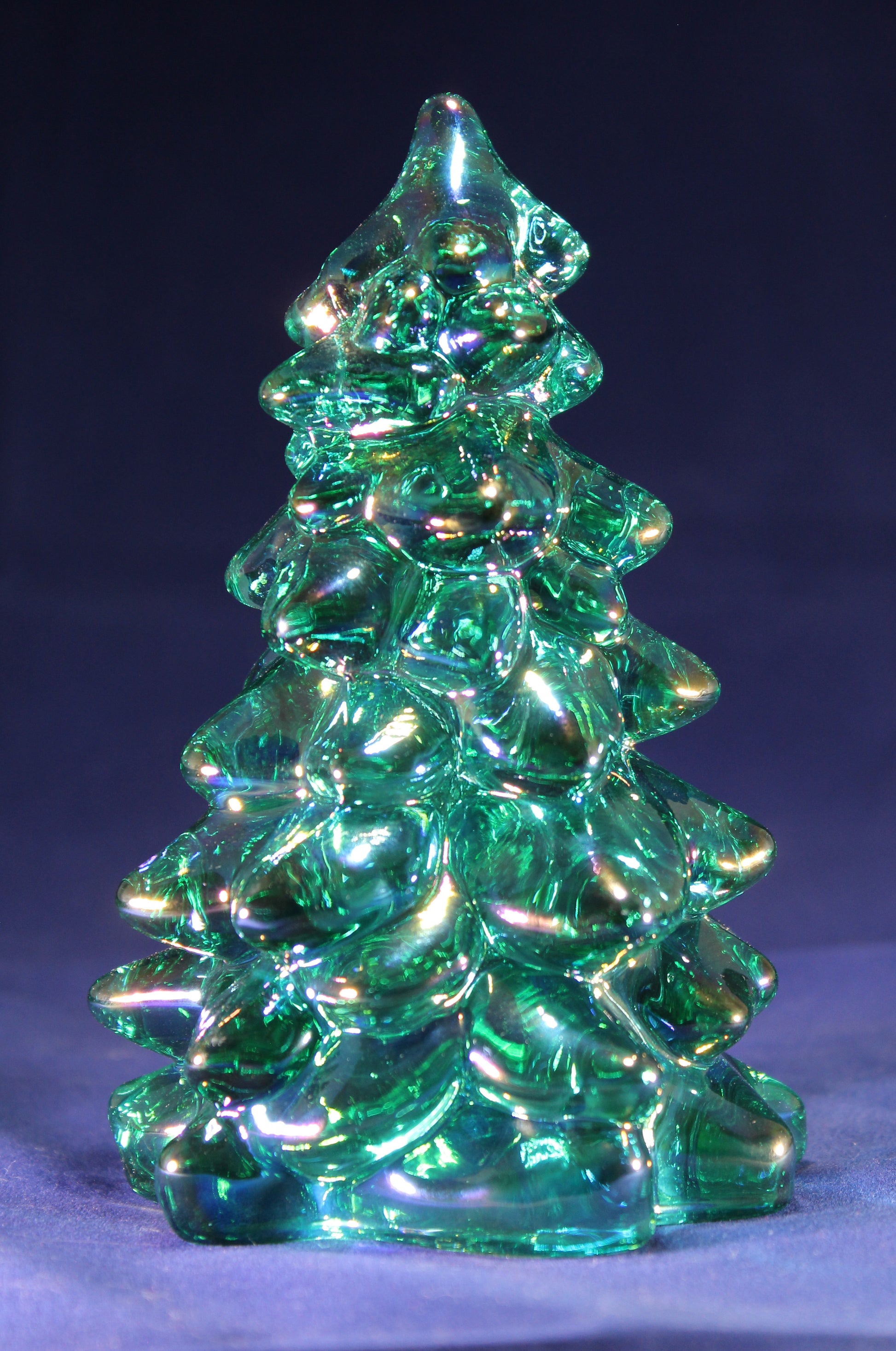 Mosser Glass Tree 5-1/2" Tree, Your Choice of 17 Colors Hand Pressed Glass Pine Tree