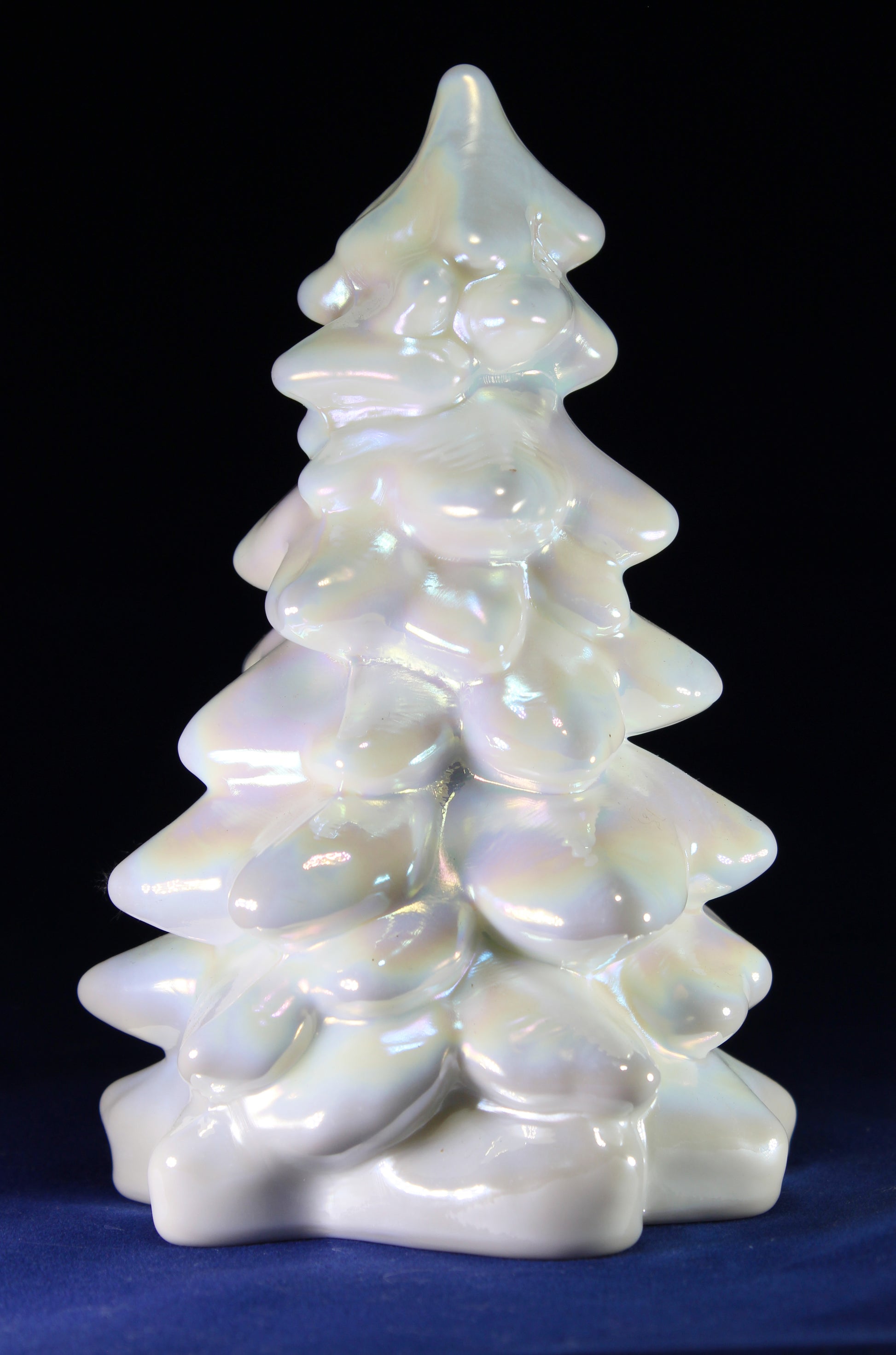 Mosser Glass Trees a Set of 6 Trees, 1 Large, 2 Medium and 3 Small Tree Collection Pressed Glass Pine Tree