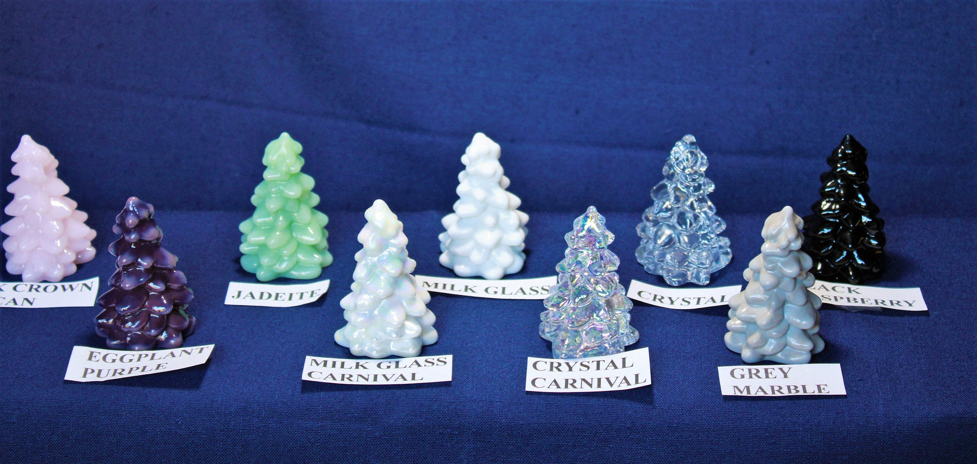 Mosser Glass Tree 2-1/2" Tree, Hand Pressed Glass Pine Tree, Your Choice of Color