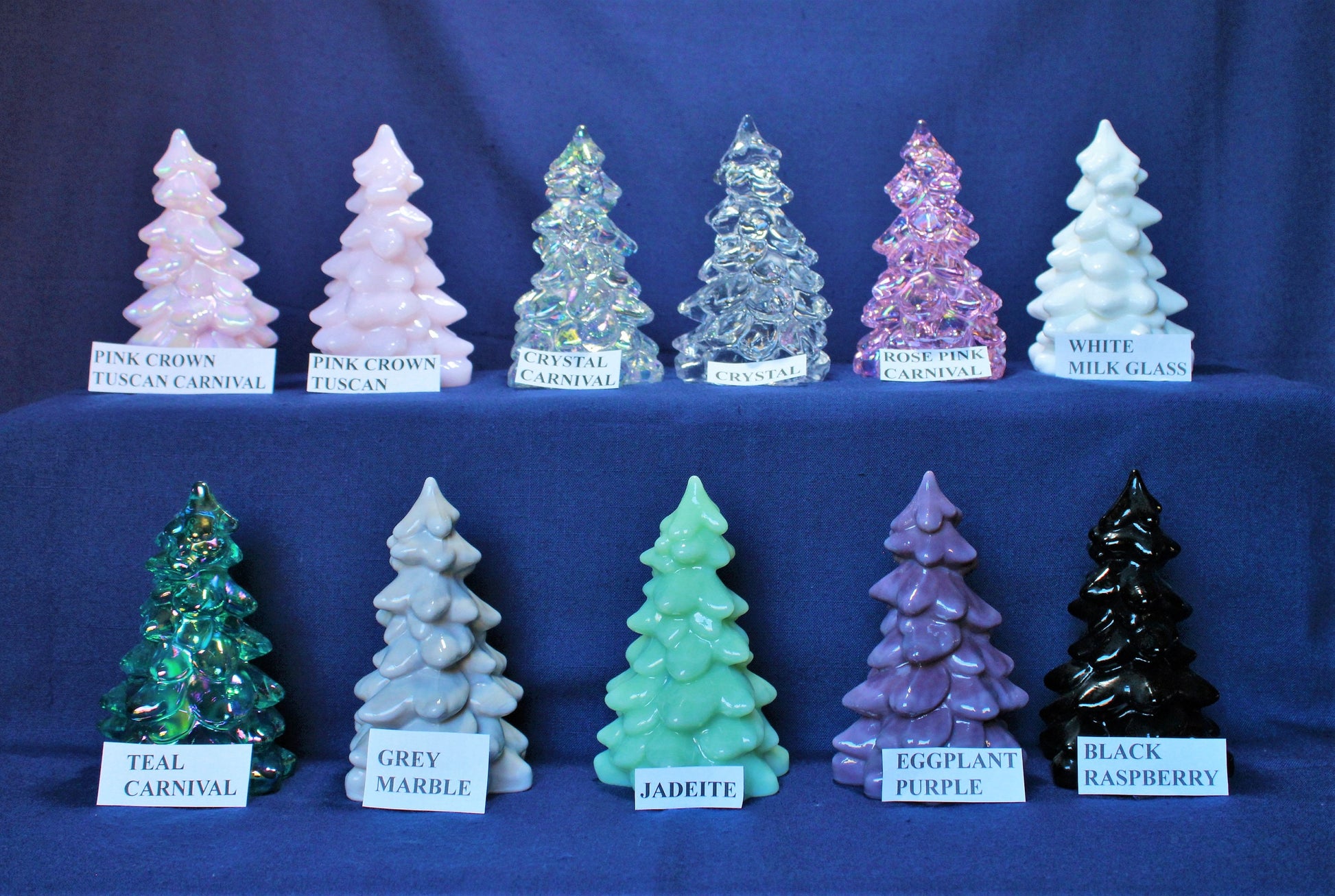 Mosser Glass Tree 5-1/2" Tree, Your Choice of 17 Colors Hand Pressed Glass Pine Tree