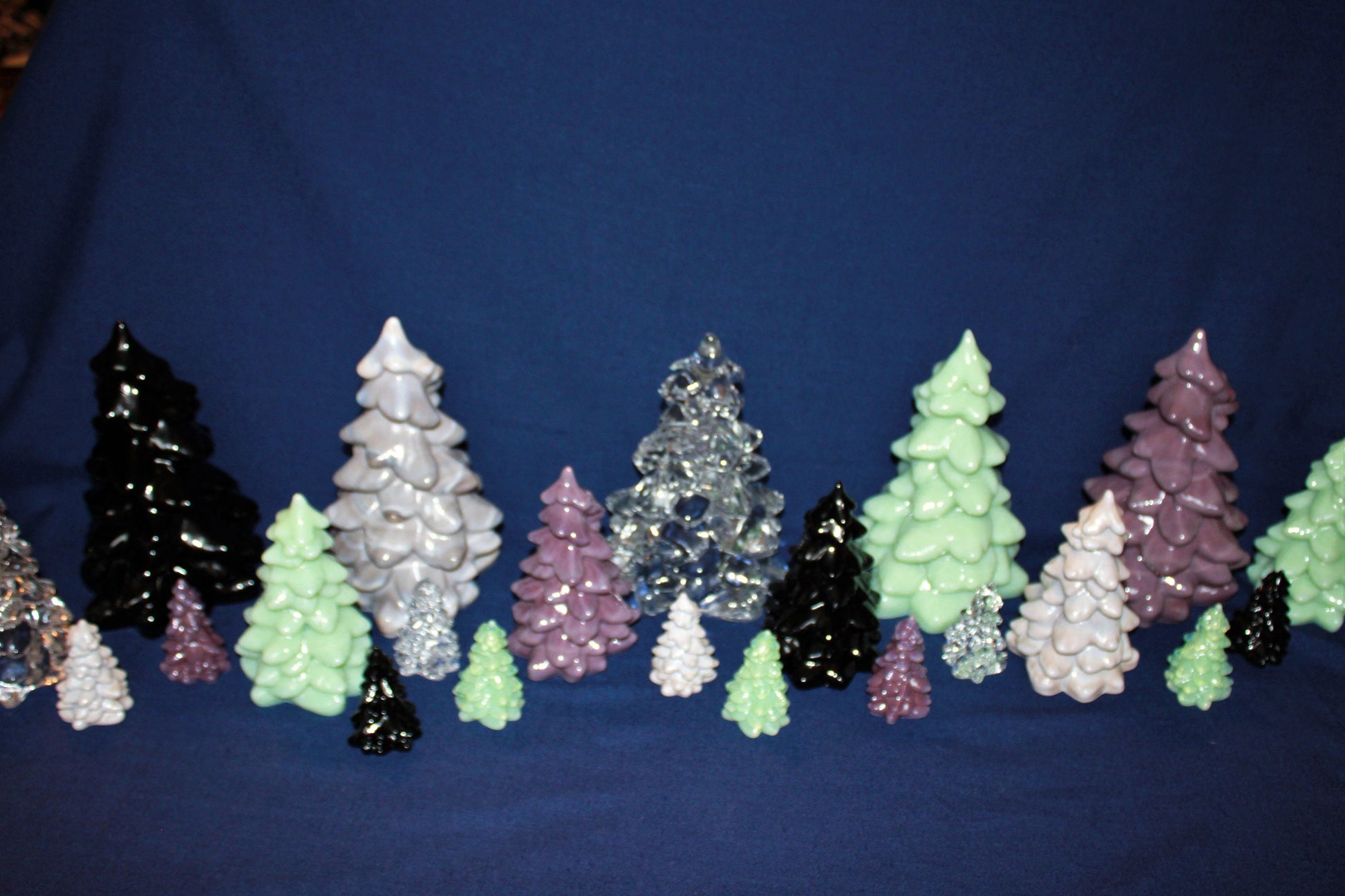 Mosser Glass Tree 2-1/2" Tree, Hand Pressed Glass Pine Tree, Your Choice of Color