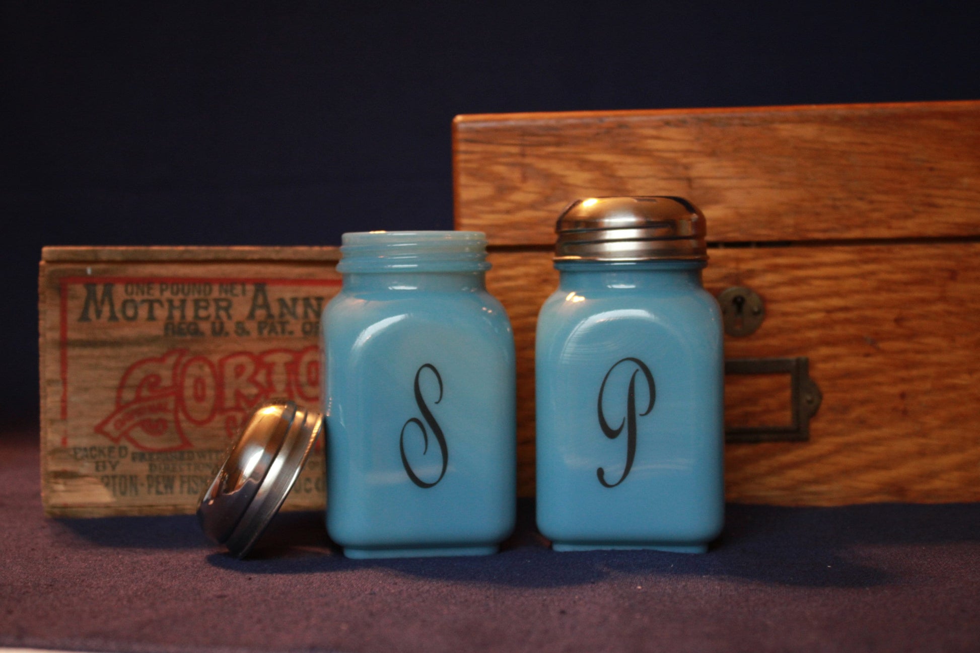 Monogram Salt and Pepper Shakers by Mosser Farmhouse Style, Your Choice of Colors