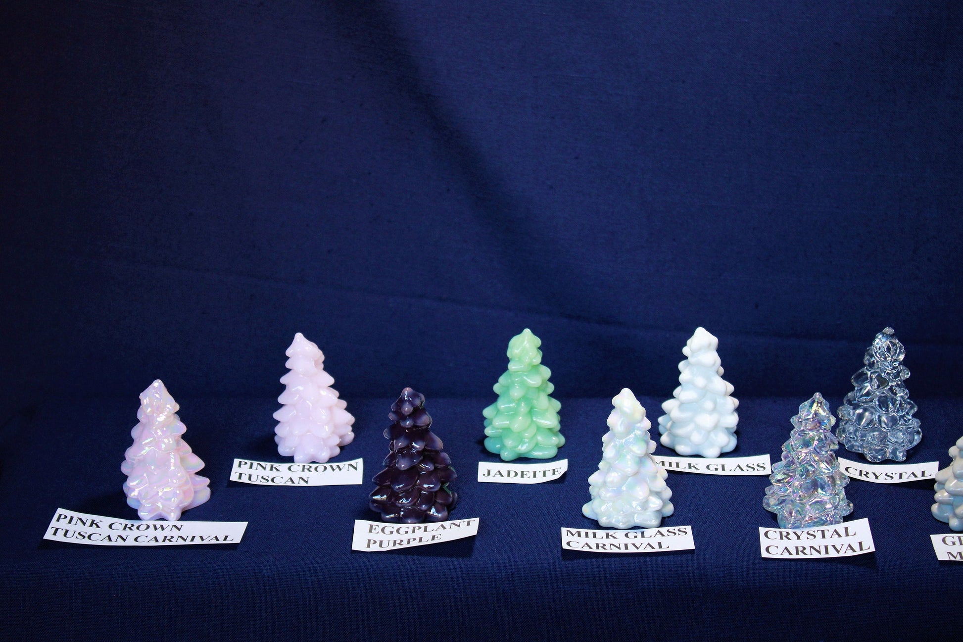 Mosser Glass Tree 2-1/2" SET OF 3 Trees. Choose Color of Set.