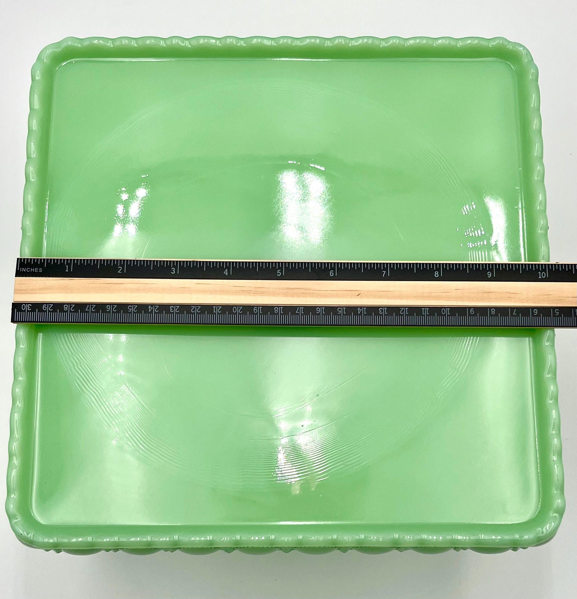 Mosser Jadeite Cake Stand or Cake Plate 10" Square Elizabeth Quilted Pedestal Cake Plate Wedding, Shower, Cupcakes