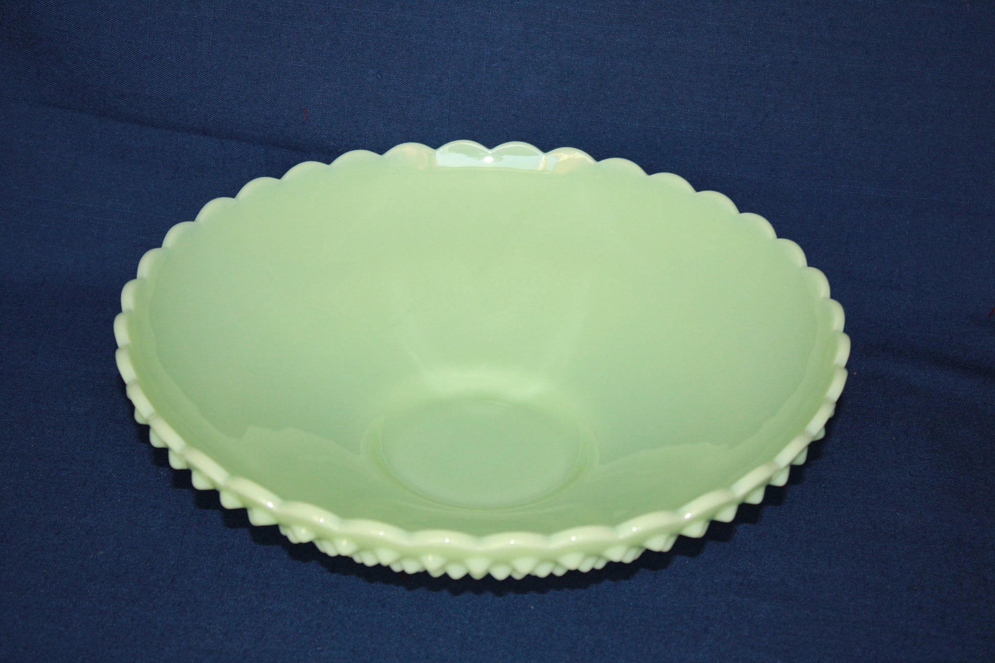 Mosser Jadeite Hobnail Bowl Fruit Bowl by Mosser Glass 11" Wide by 3-7/8" High