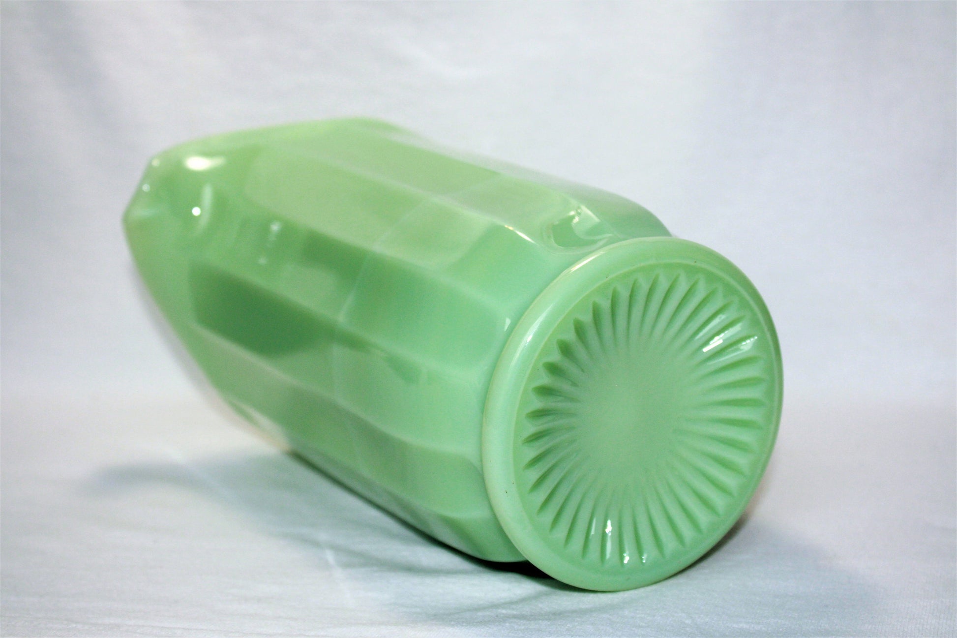 Jadeite Panel Pitcher by Mosser Glass