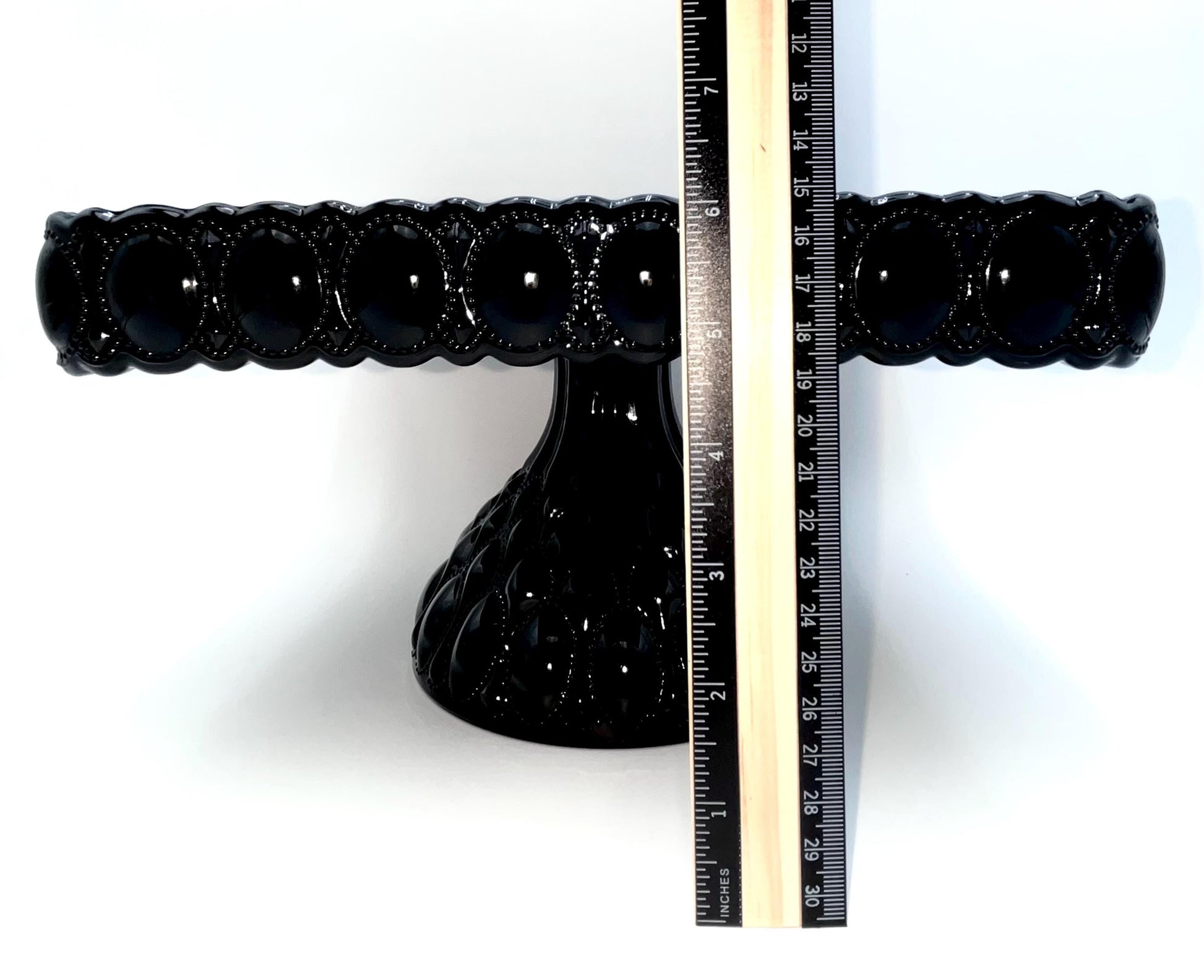 Mosser Square Black Cake Stand or Cake Plate 10" Square Elizabeth Quilted Pedestal Cake Plate Wedding, Shower, Cupcakes