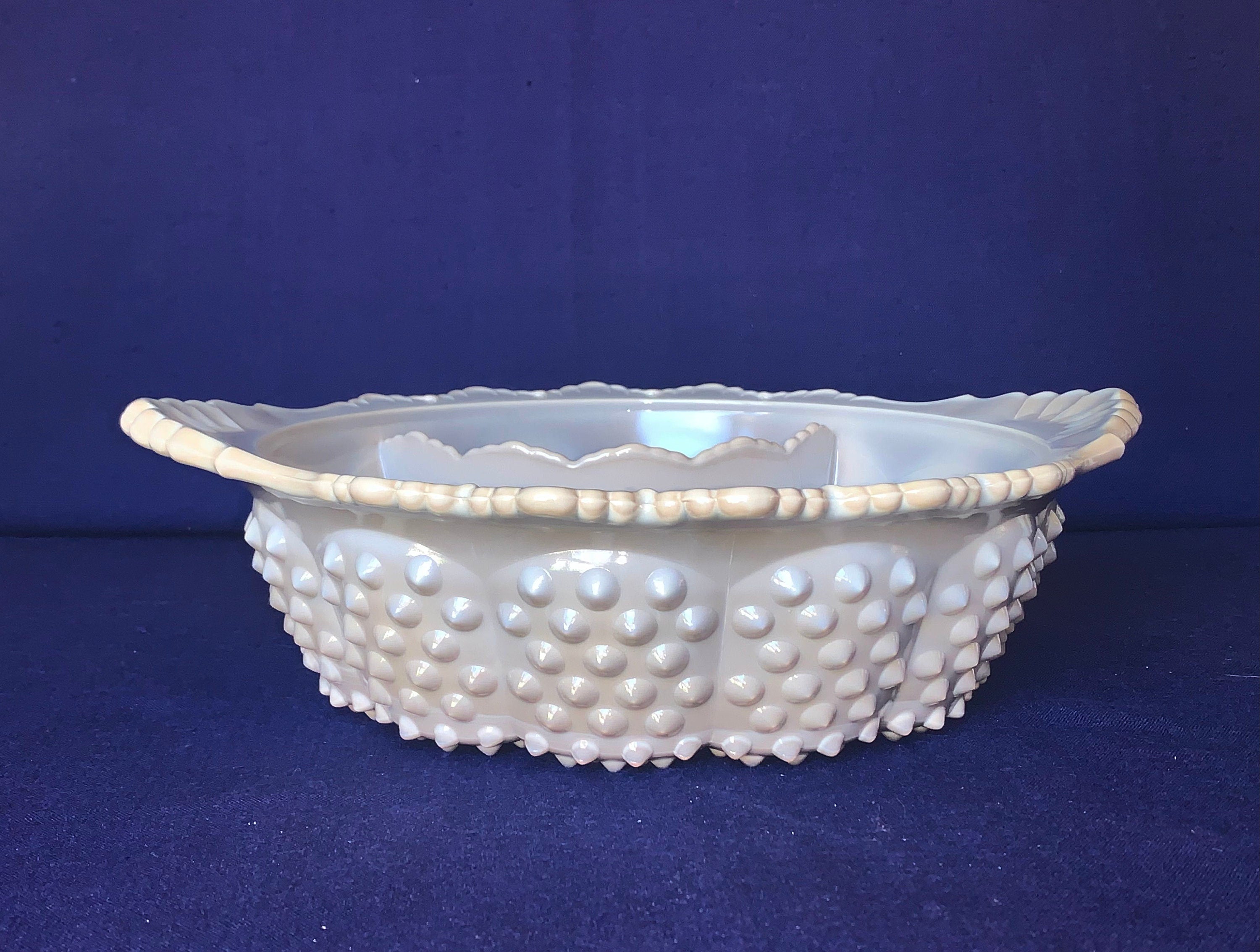Mosser Grey Chip & Dip Bowl, 3 1/2" High by 12 3/8" Wide, Relish Tray, Vegetable and Dip, Shrimp and Cocktail